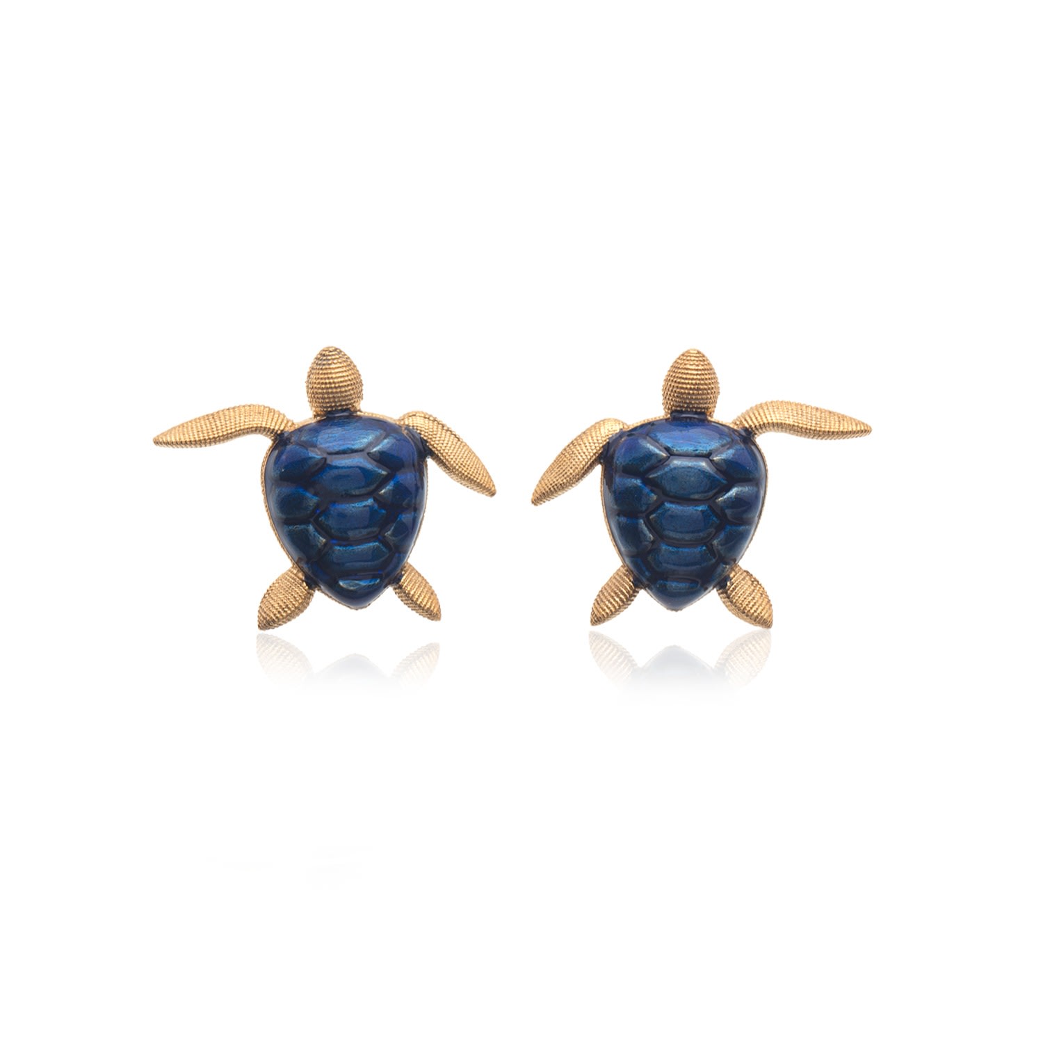 Milou Jewelry Women's Navy Blue Sea Turtle Earrings In Blue