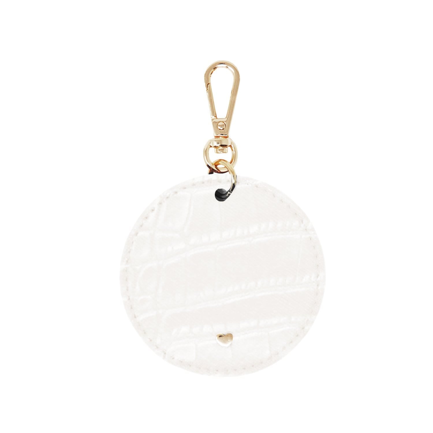 Luxe Croc Arlo Circle Keyring - Off White One Size Jlr London