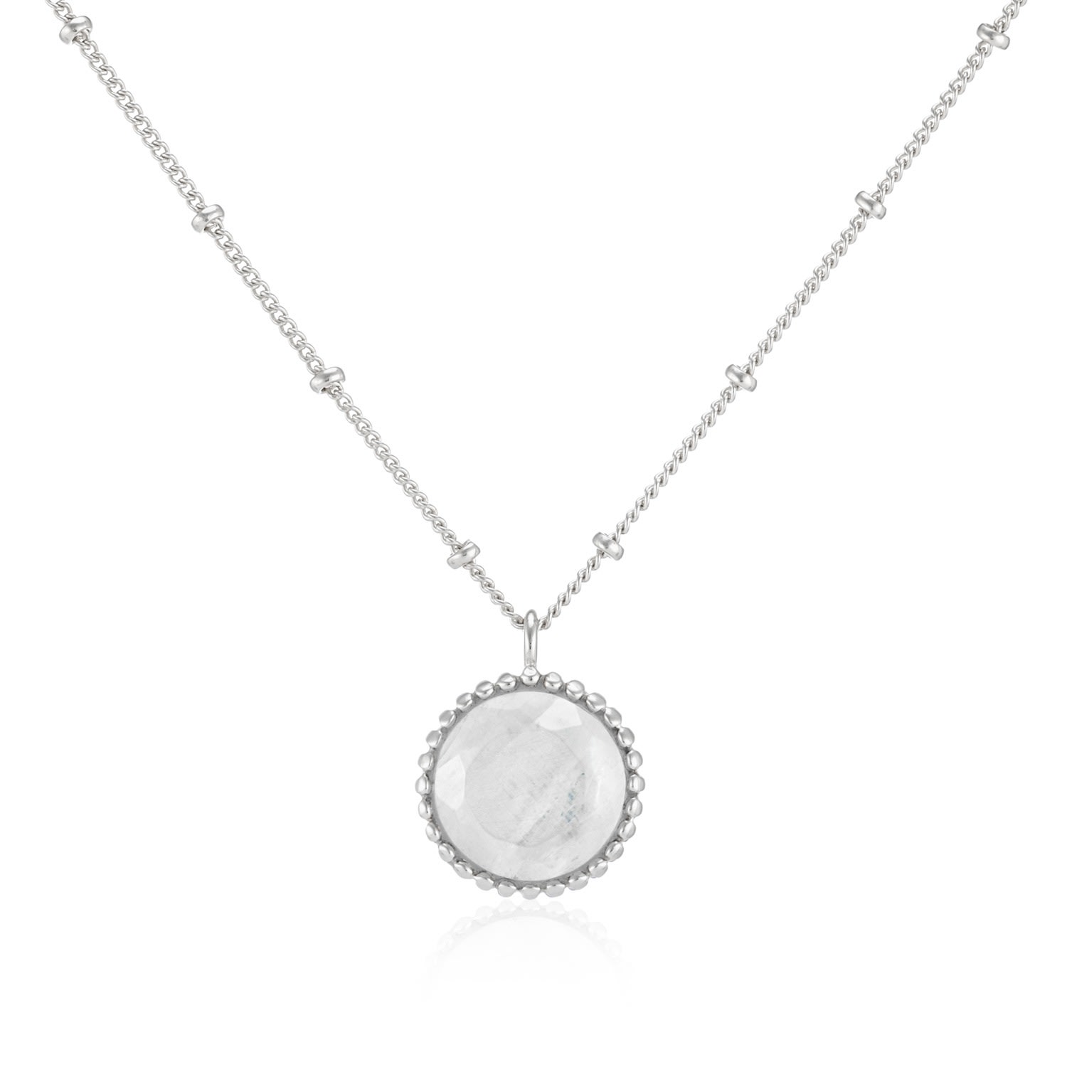 Women’s Neutrals Barcelona Silver June Birthstone Necklace Moonstone Auree Jewellery