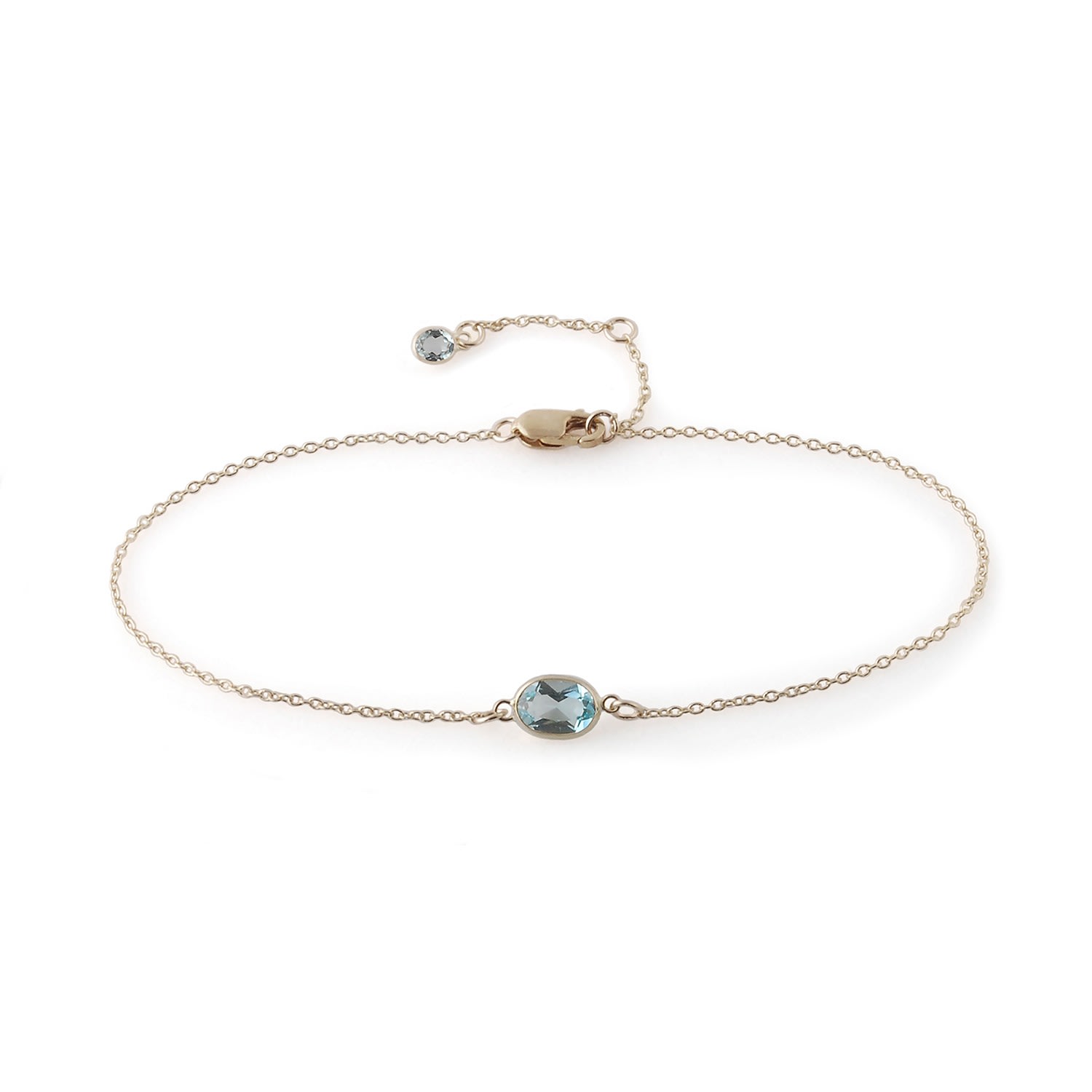 Women’s Blue / Silver Single Stone Bezel Set Blue Topaz Bracelet In 14K White Gold Amy Gambill Designs