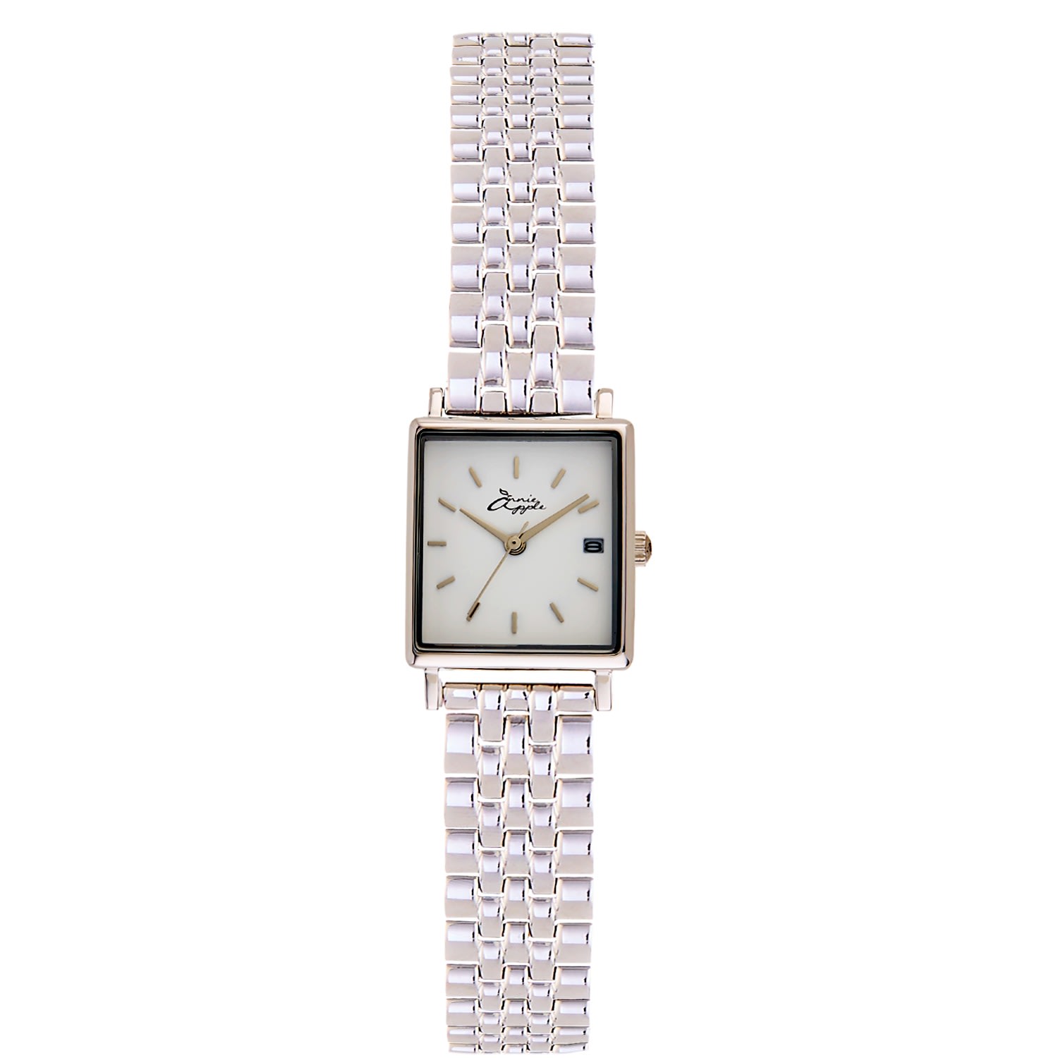 Bermuda Watch Company Women's Annie Apple Quaintrelle Square White Silver Link 22 24mm In Multi