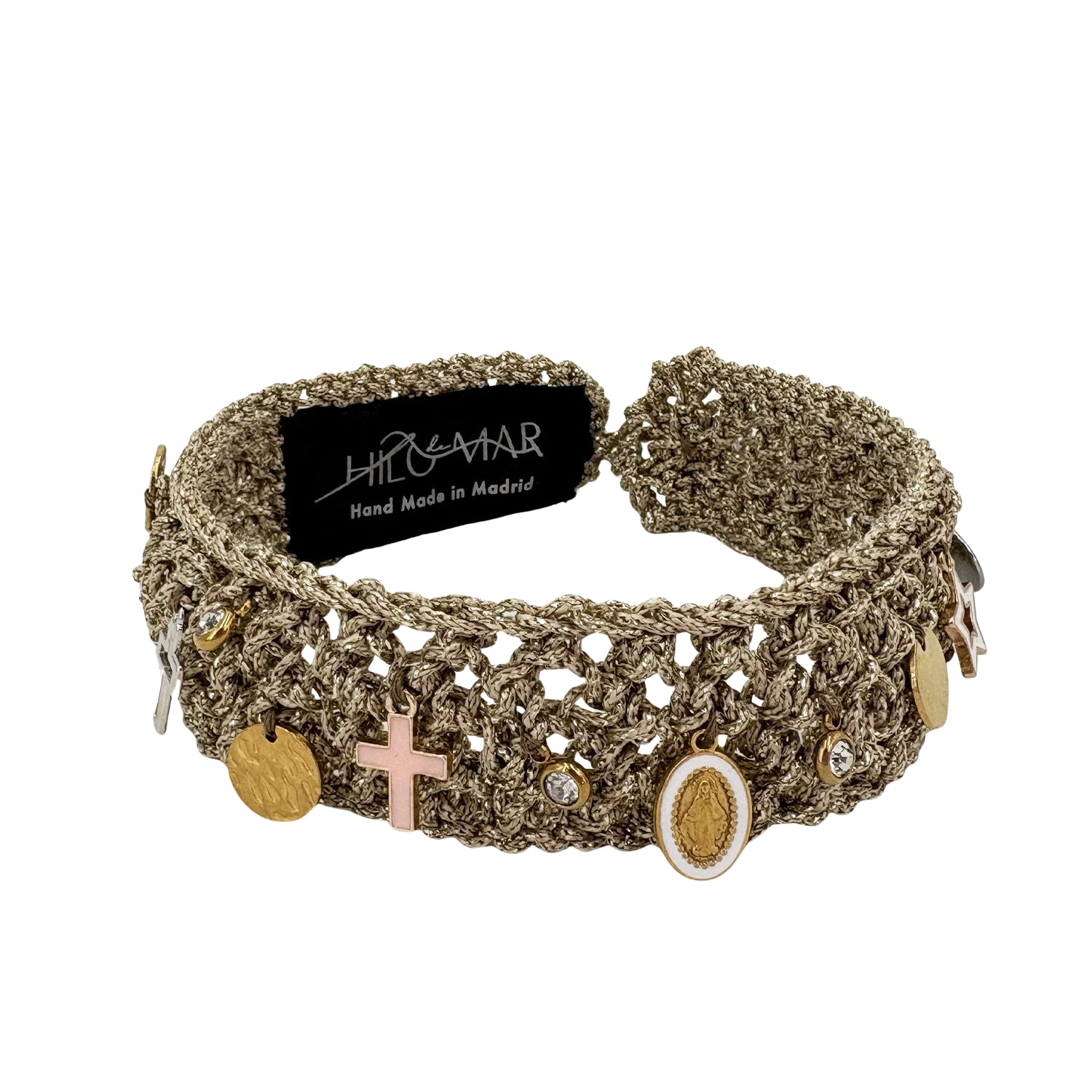Hilo De Mar Women's Choker Necklace Sunshine With Charms - Gold