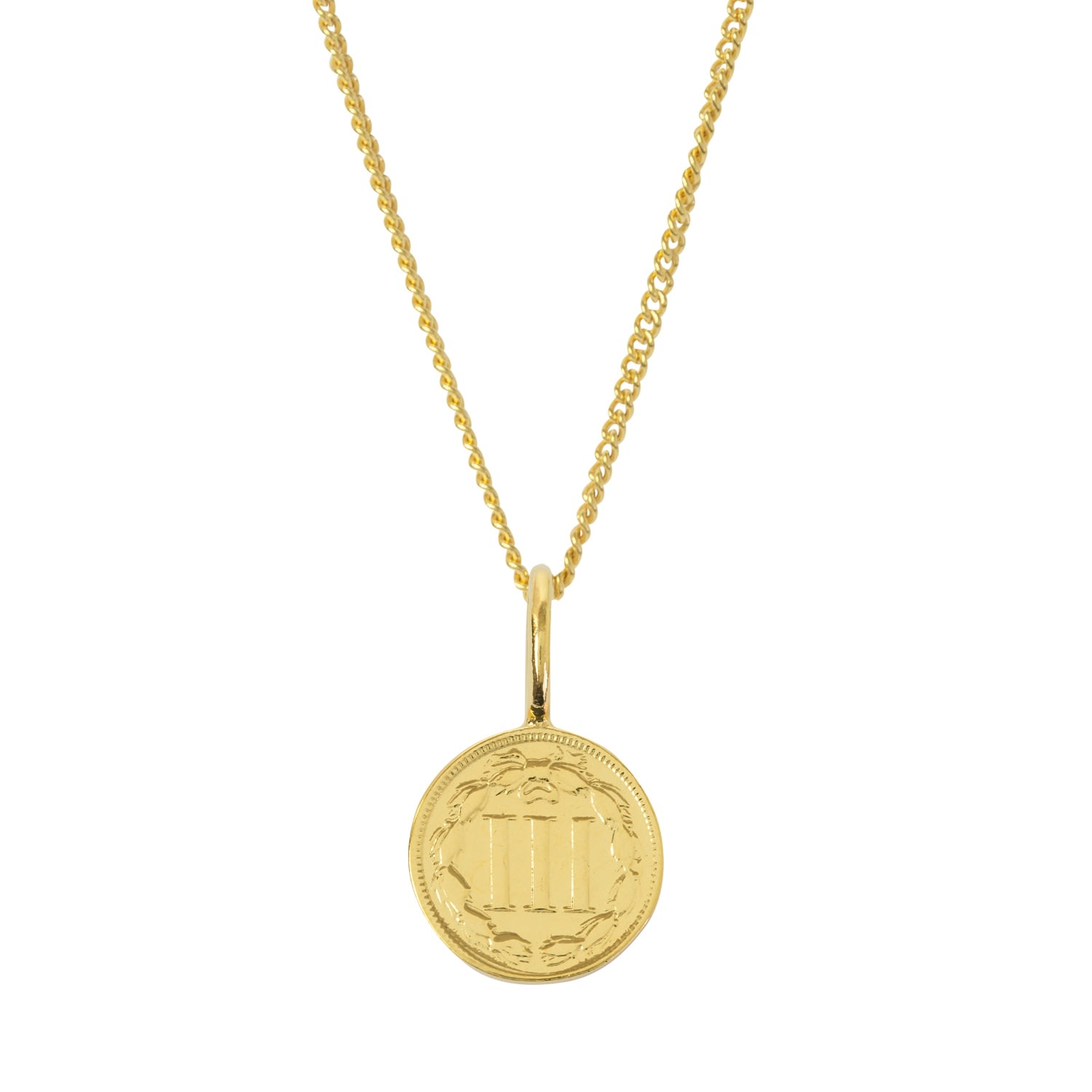 Katie Mullally Limited Men's American Coin & Chain In Yellow Gold Plate In Gold