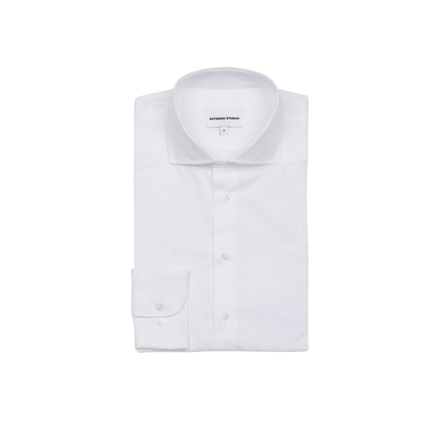 Men’s Formal Spread Collar Oxford Shirt - White Medium Aeterno Studio