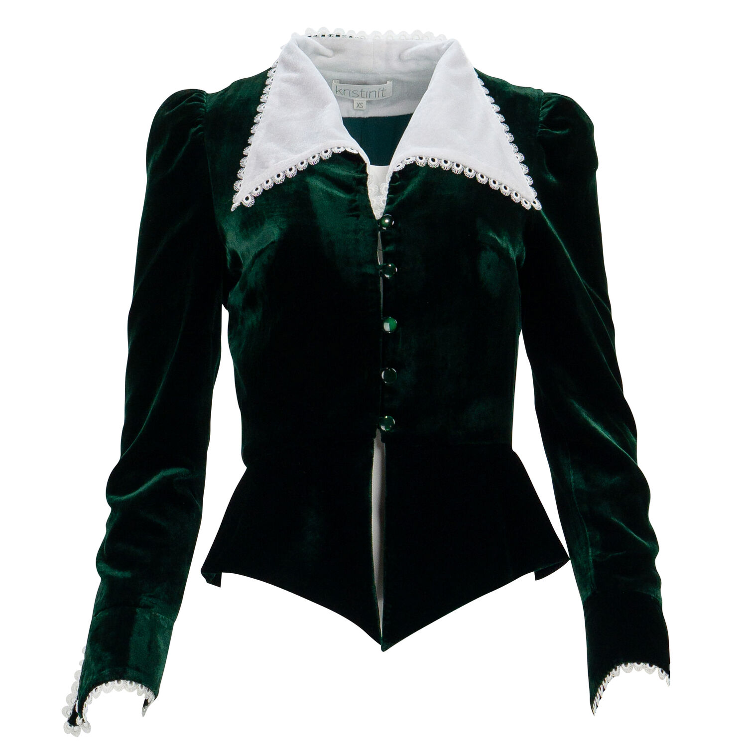 Kristinit Women's Green Velvet Anais Jacket