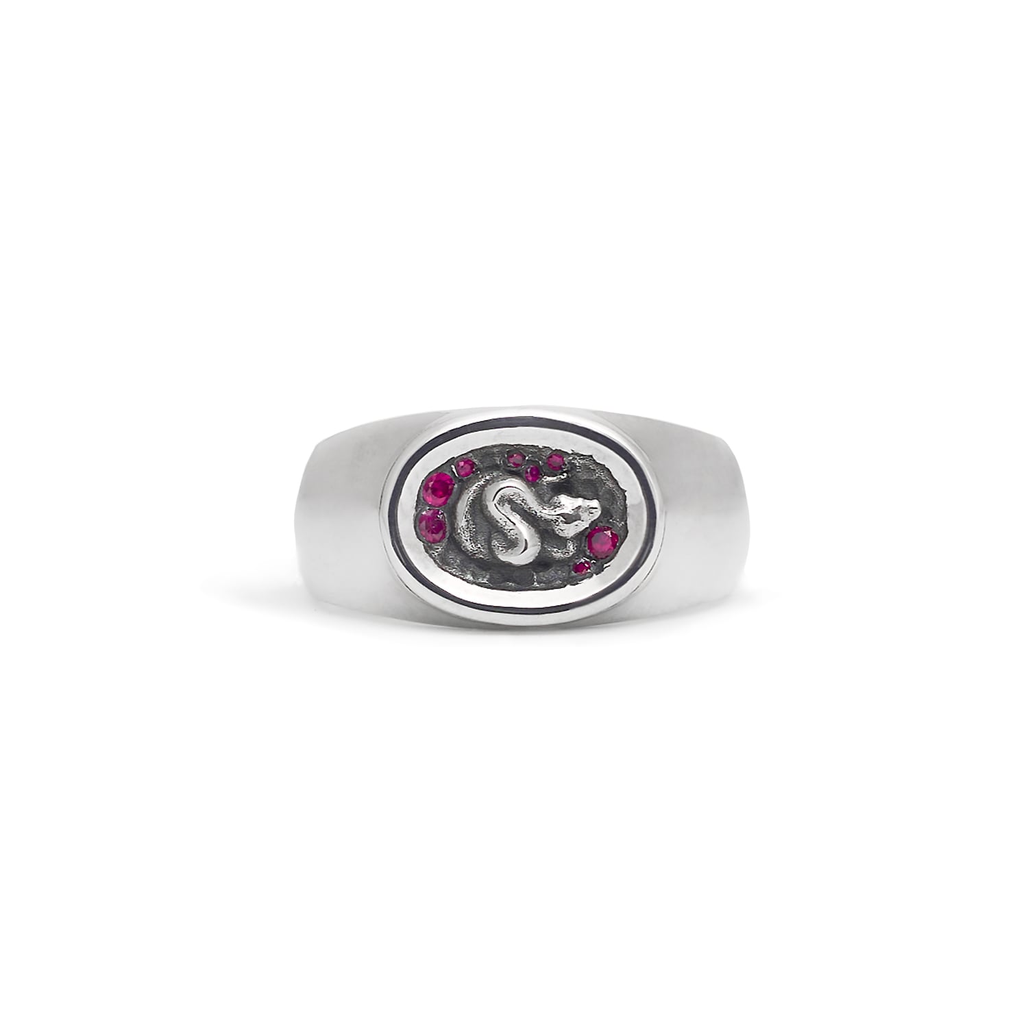 Francis Green Women's Silver / Red The Python Ring In Multi