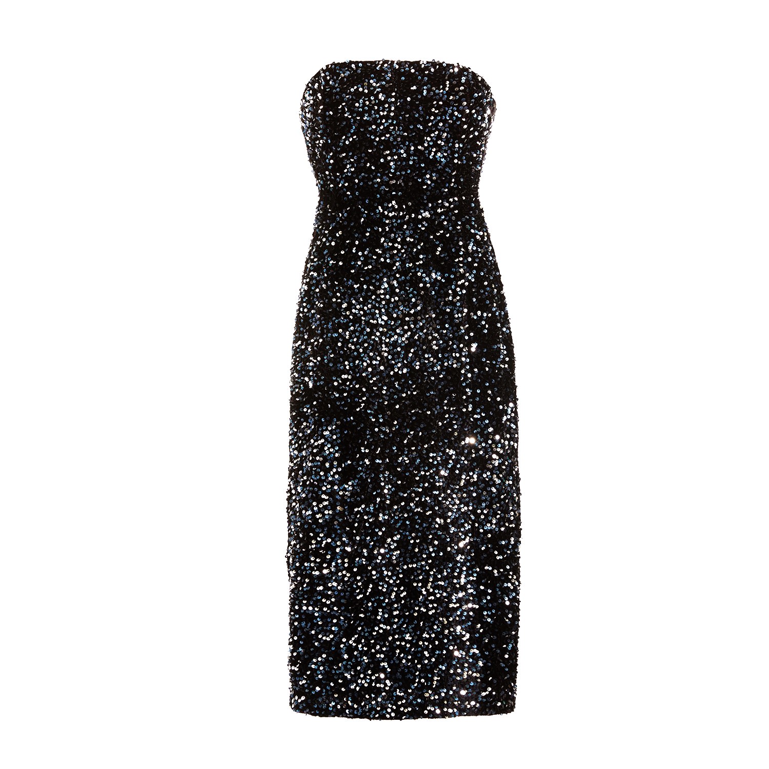 Women’s Black / Silver The Hallie Embellished Sequin Sleeveless Midi Pencil Dress Medium Hope and Ivy