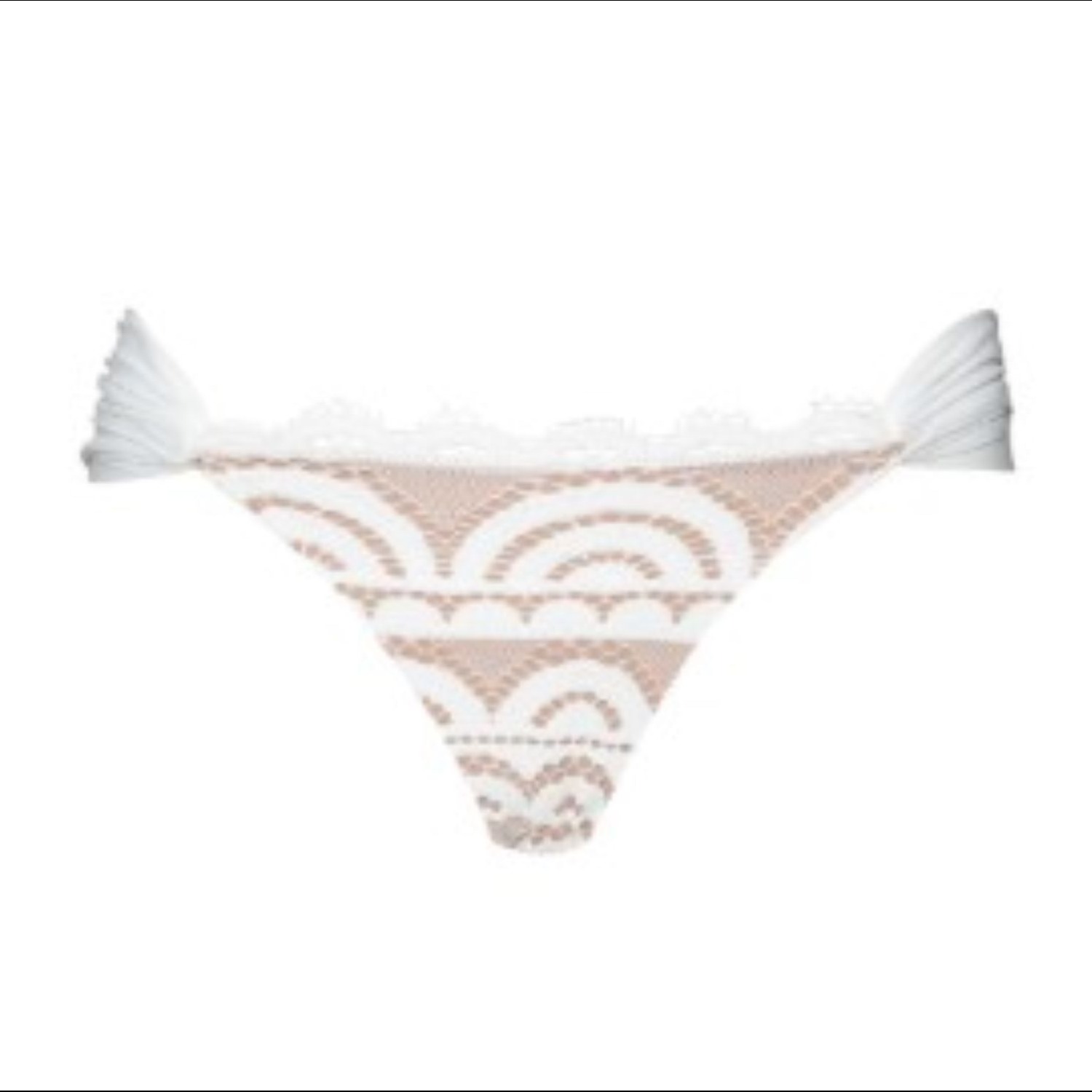 Women&rsquo;s White Water Lily Lace Fanned Bottoms Full | Medium | Pq Swim