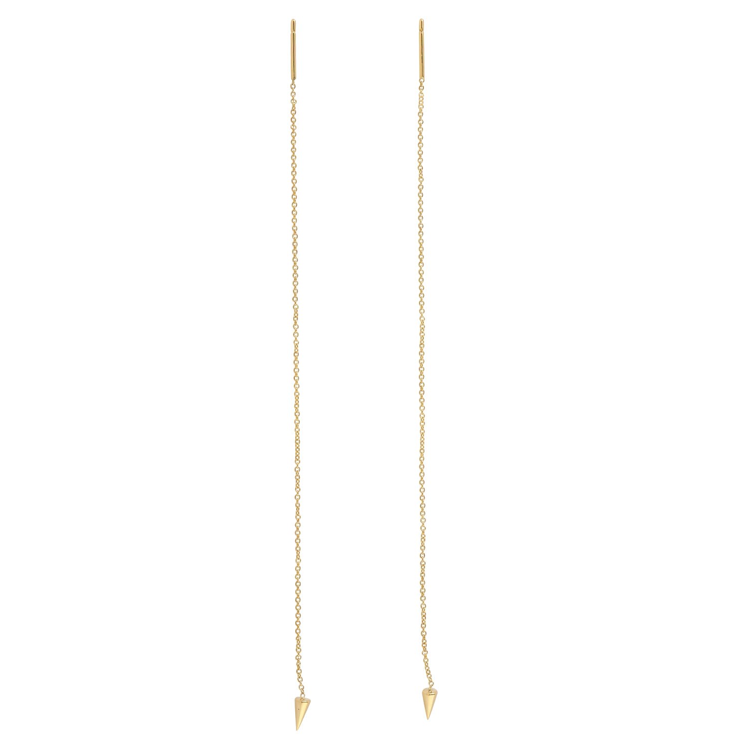 Artisan Women's Statement Minimalist Ear Thread Earrings In Yellow Gold In Gold