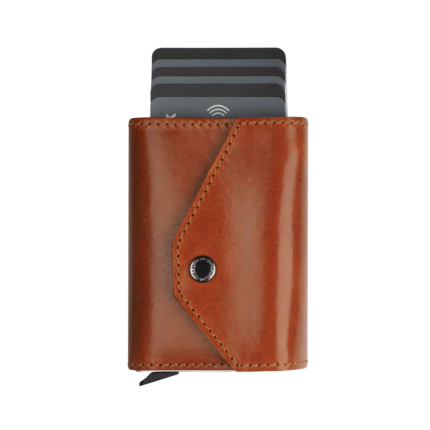 Men’s Yellow / Orange Pularys Rfid Wallet - Porter Insider Line Style In Cognac Colour