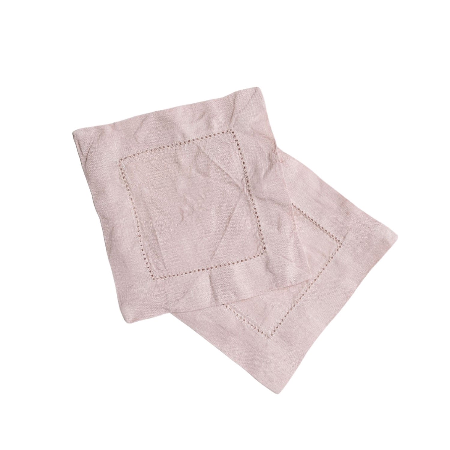 Pink / Purple Blush Linen Cocktail Napkin Set Of Four One Size Urban Society Studio