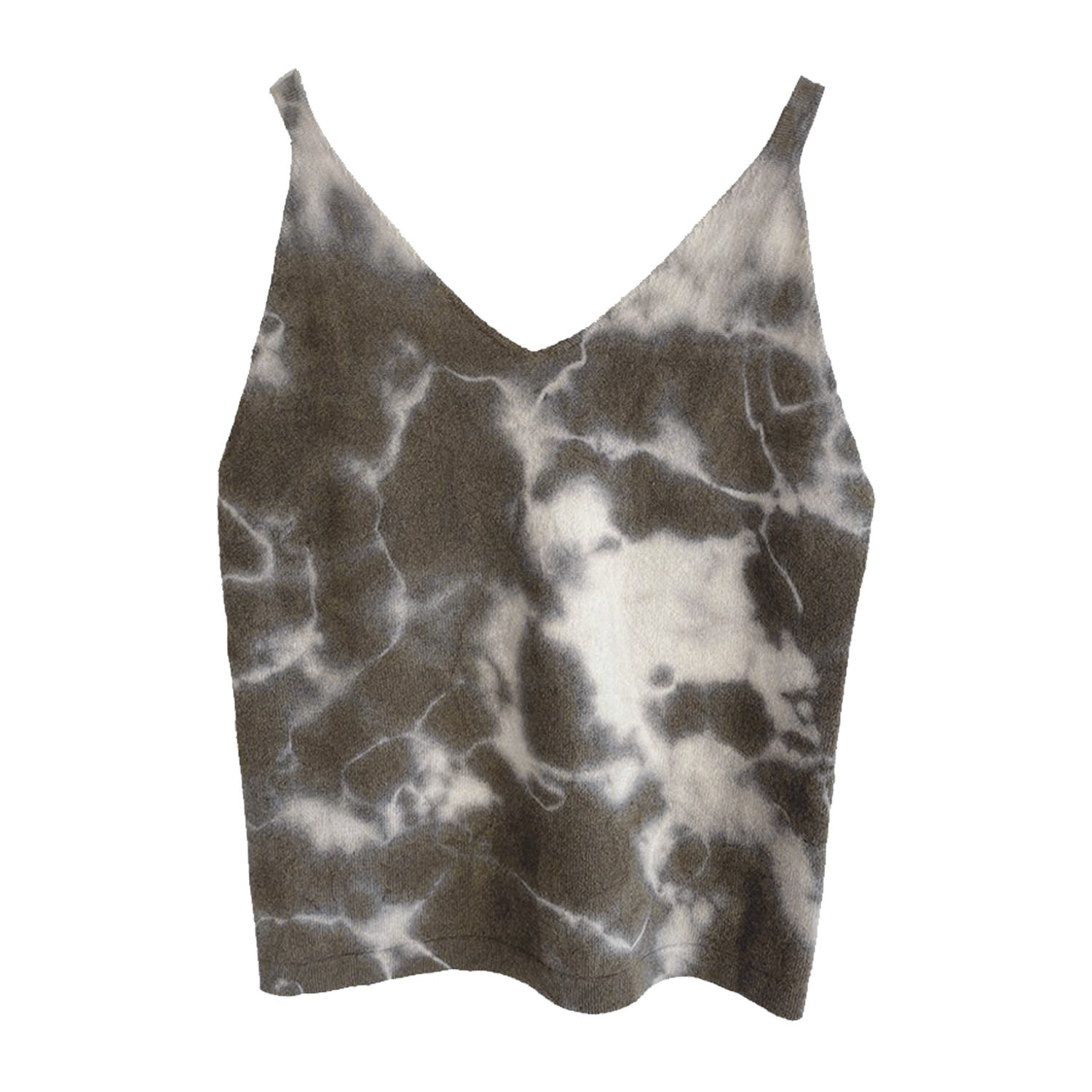 Zenzee Women's Brown Cashmere Camisole - Mocha 'storm' Tie Dye In Brown