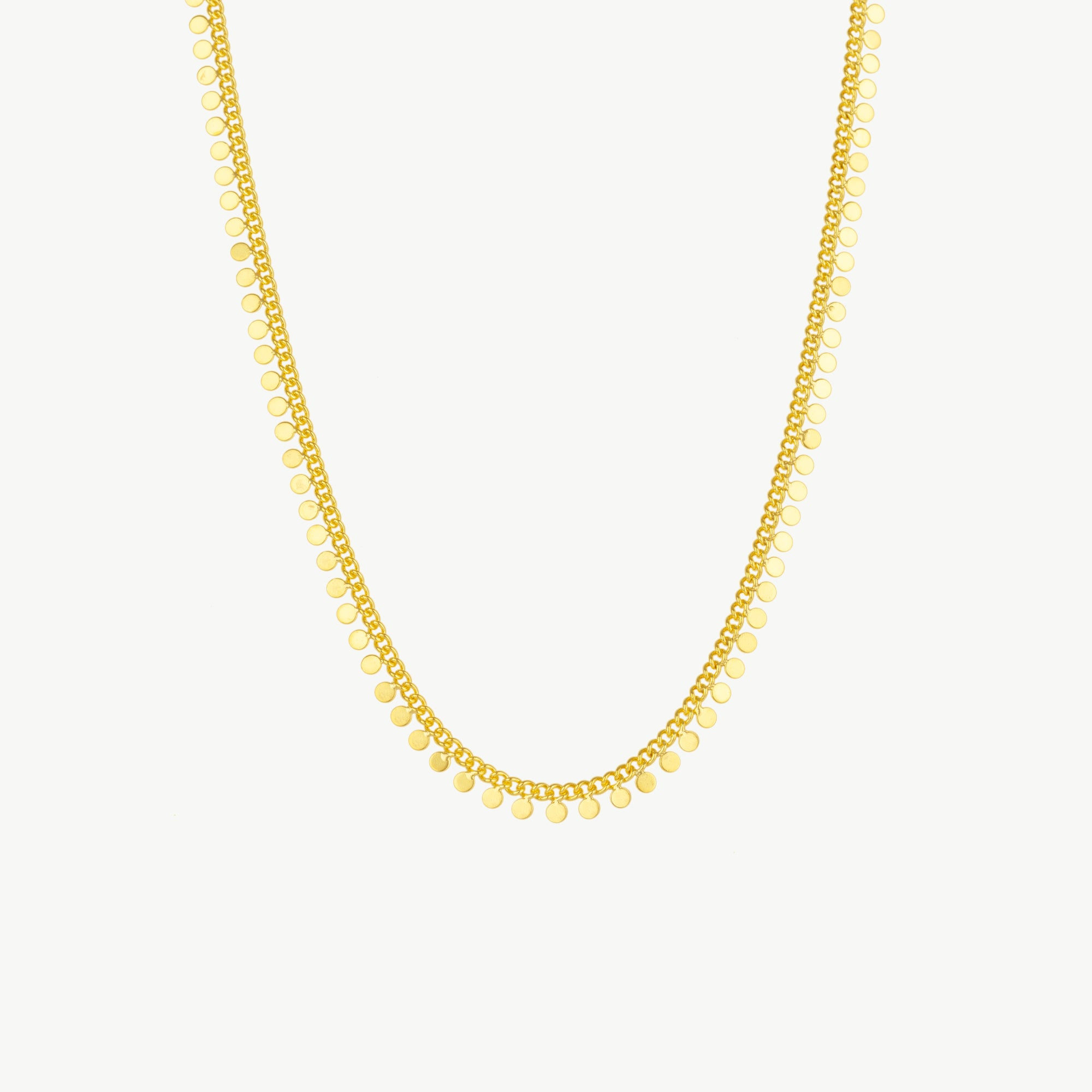 Mejoma Women's Ethereal Gleam Gold Disc Charm Necklace