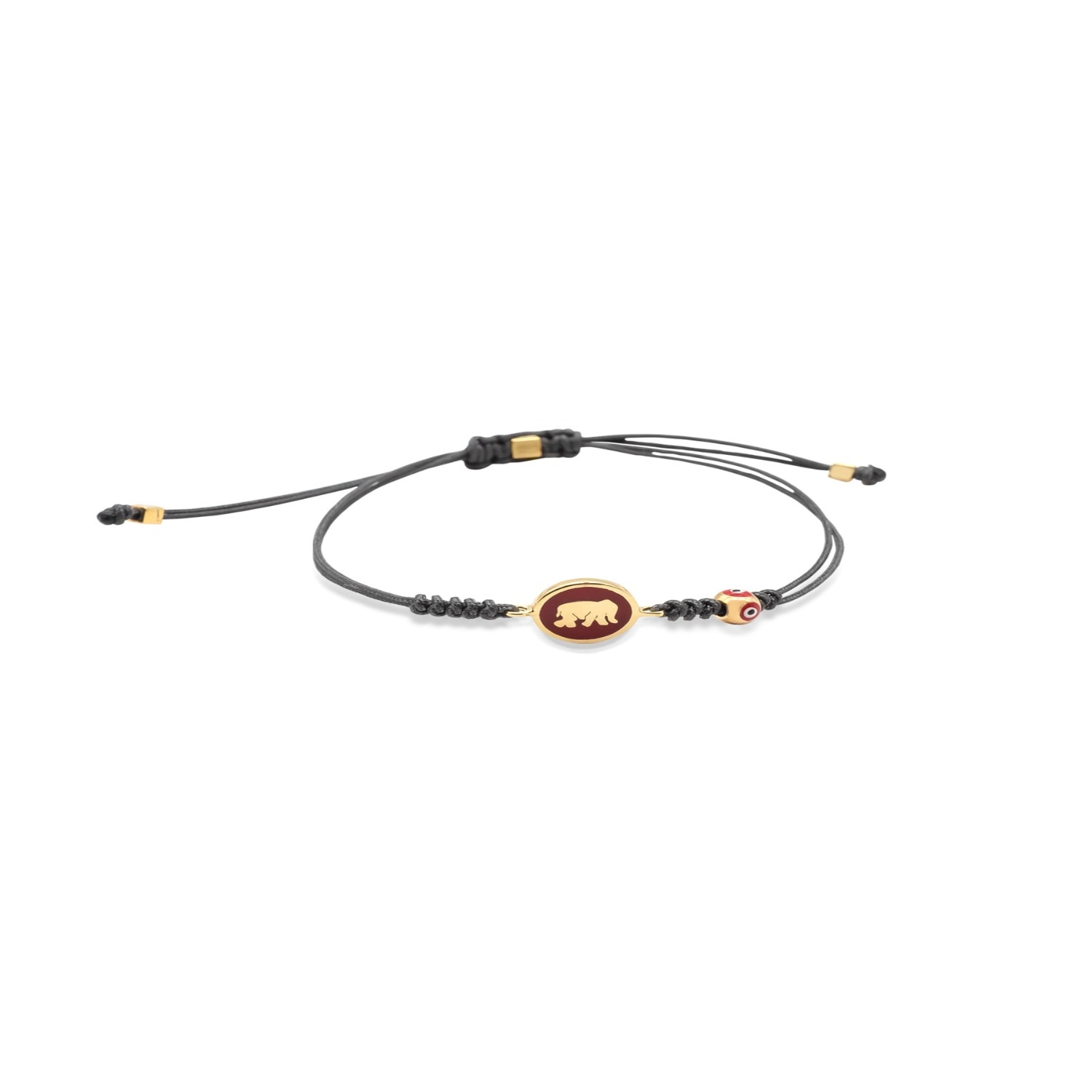 Atelier Petites Pierres Women's Gold / Red / Black Red Elephant - Luck Bracelet In Blue