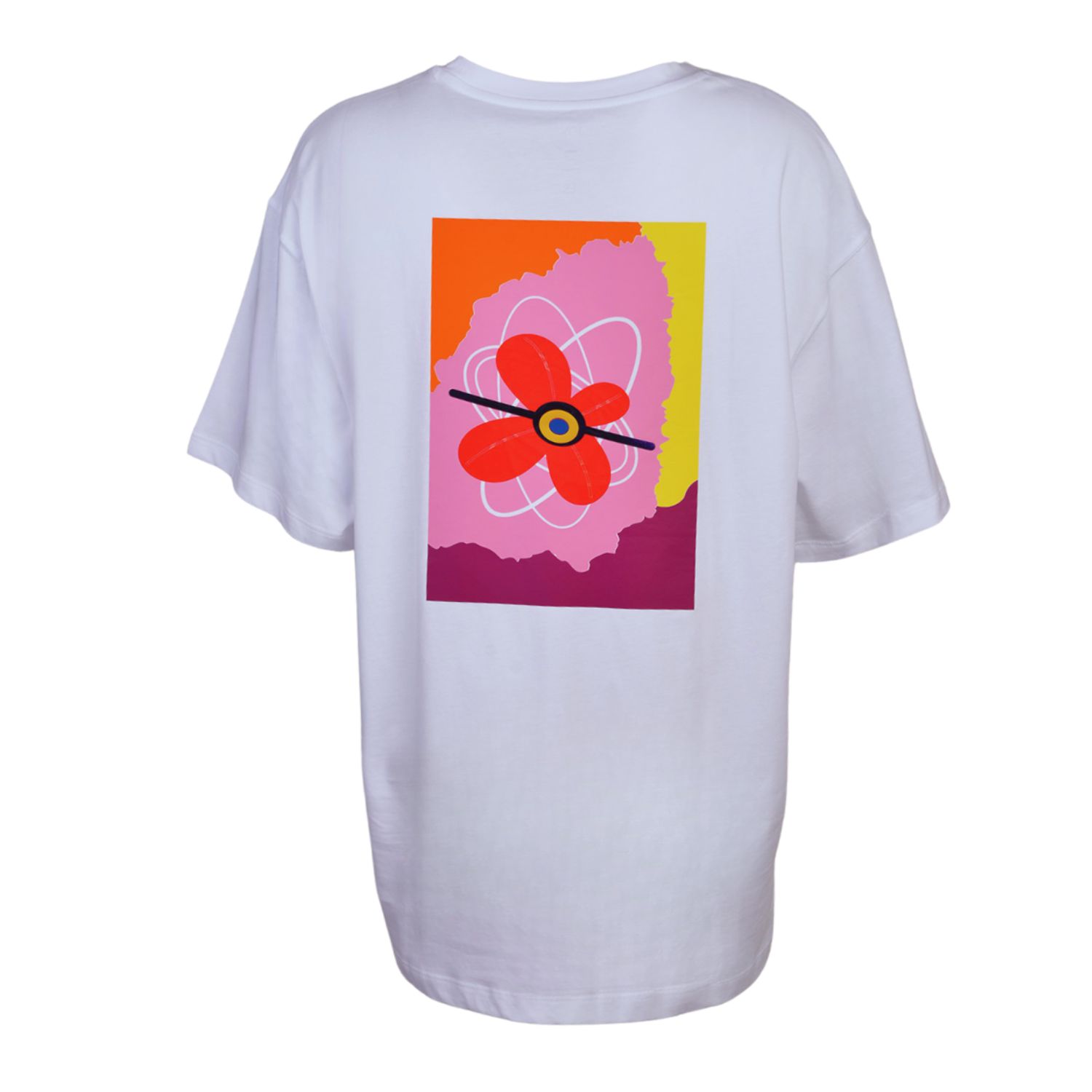 Joy-es Men's White Fleur Unisex Tshirt In White