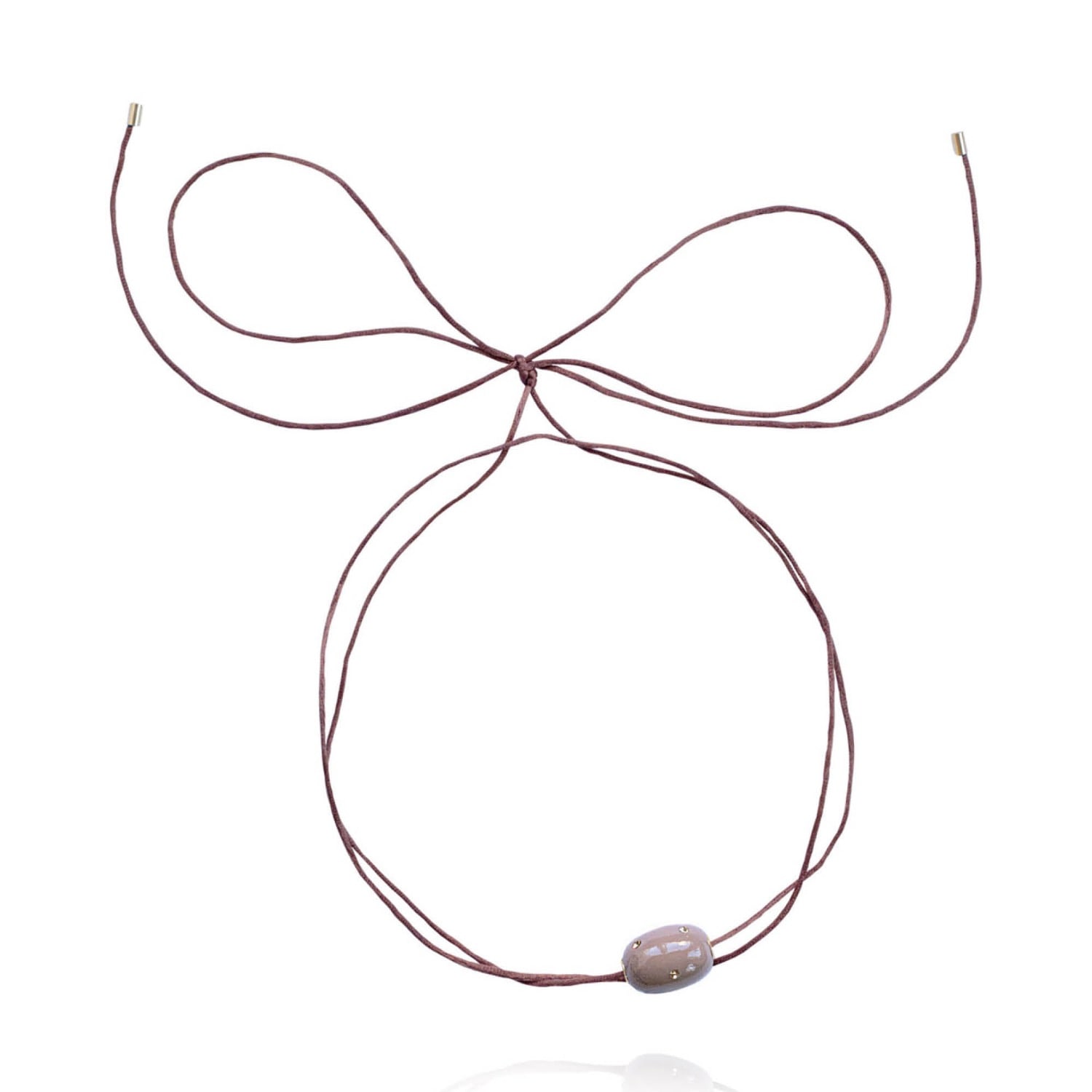 Saule Label Women's Brown Lily Tie Necklace In Jet Dune In Brown