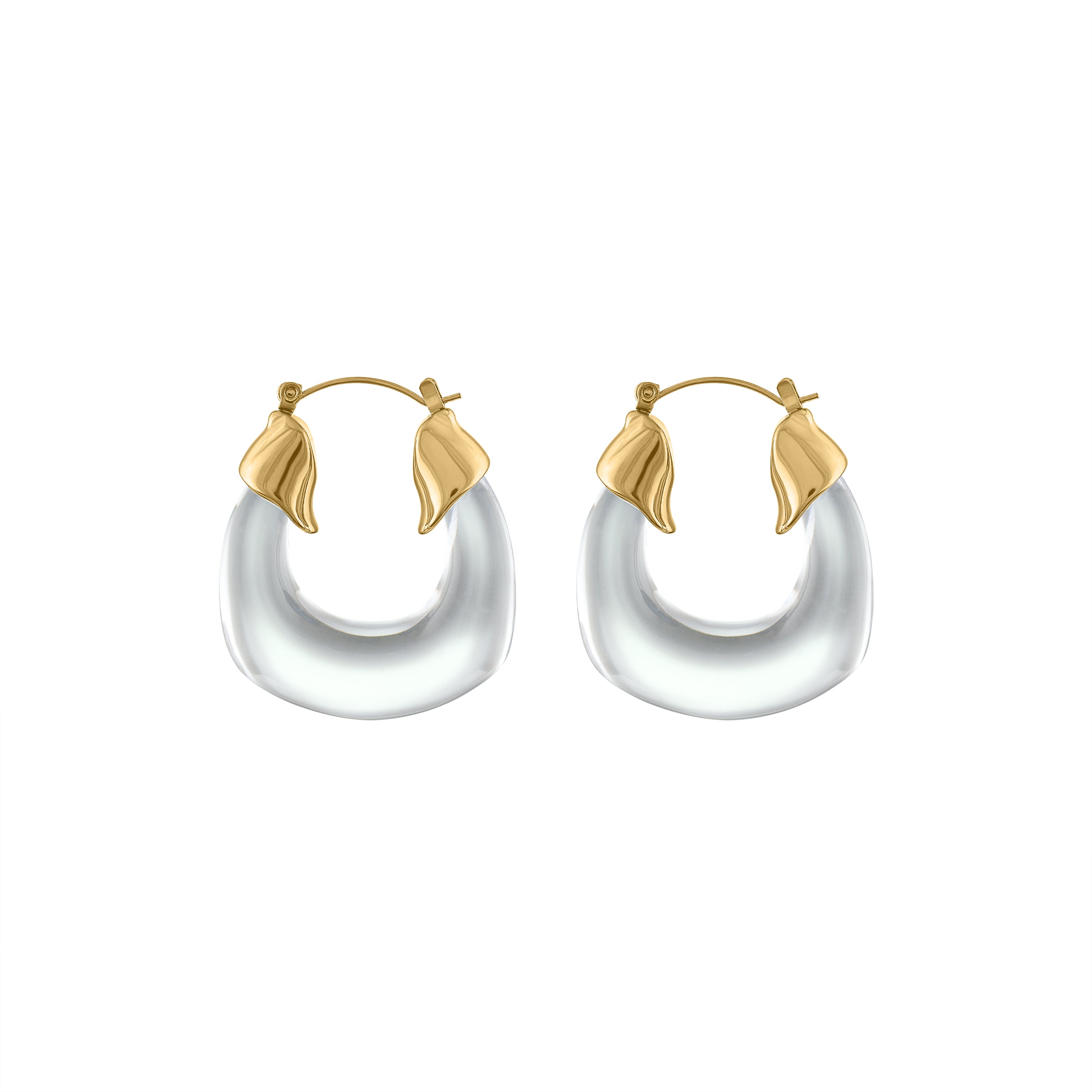 Olivia Le Women's Kylie Acrylic Hoop Earrings - Brown