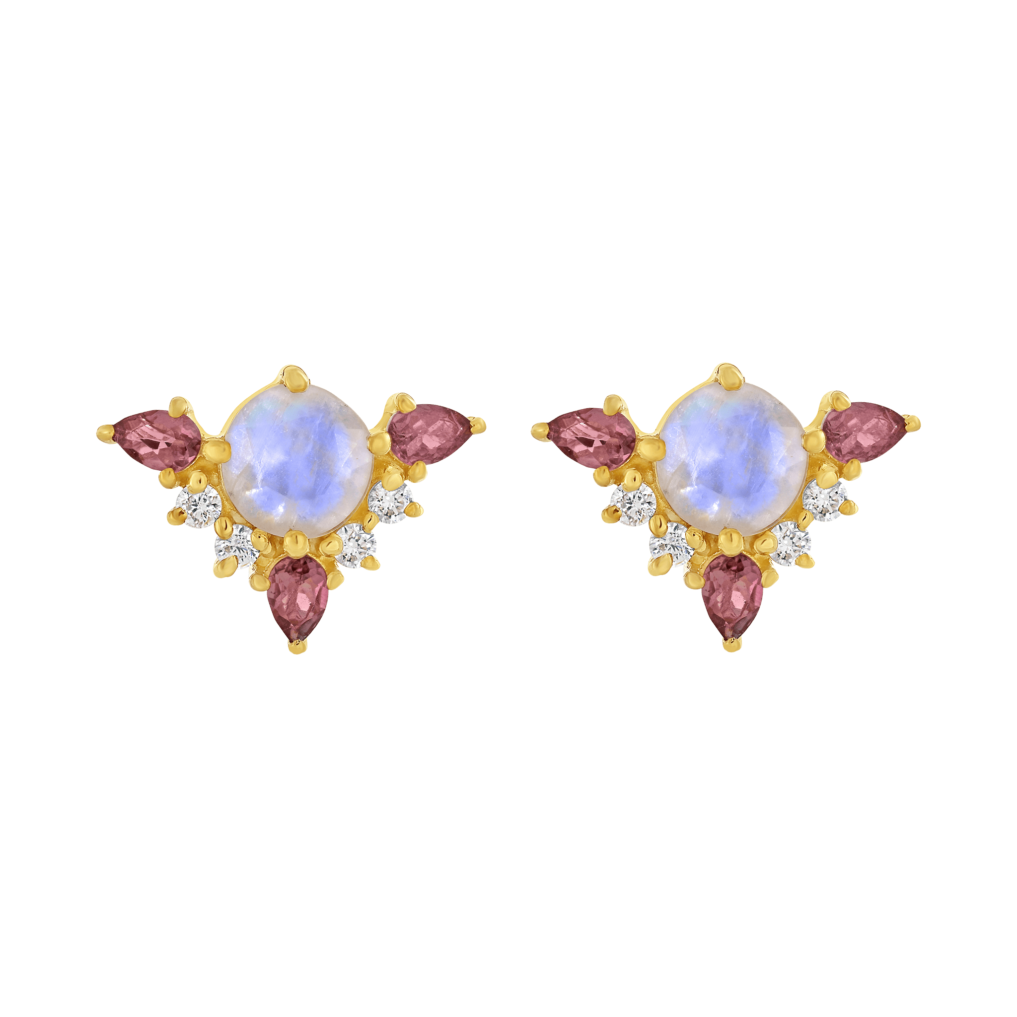 Women’s Rainbow Moonstone & Pink Topaz Unicorn Dream Studs La Kaiser