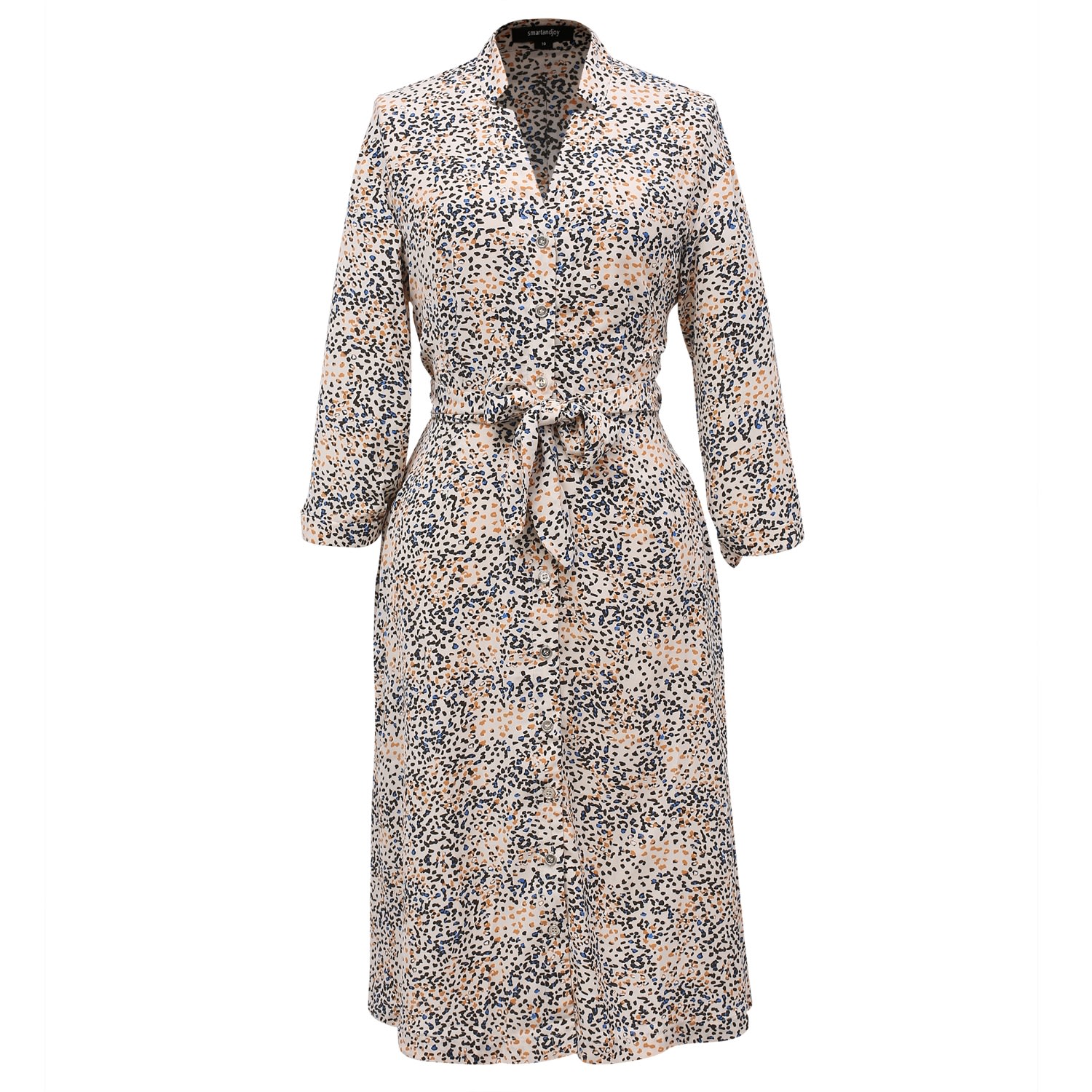 Smart And Joy Women's Neutrals Minimalist Printed Tea Dress - White & Black In Black/white