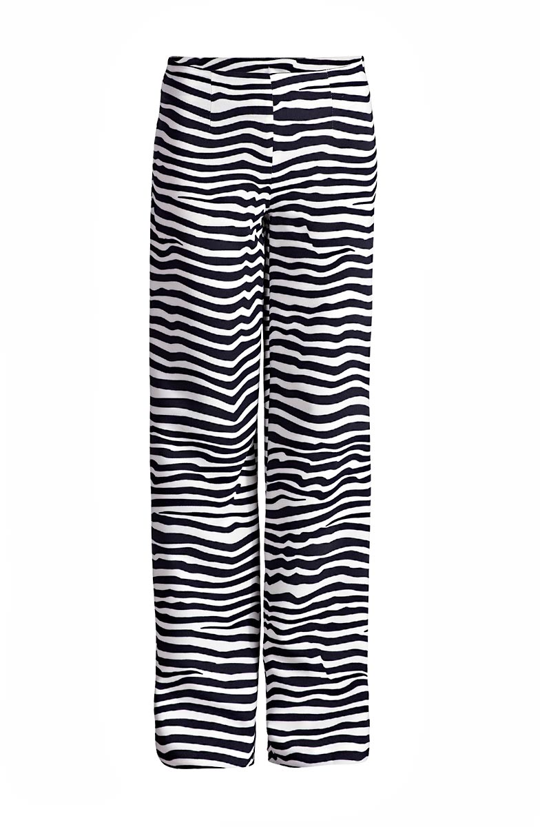 Women’s Blue Striped Wide Leg Trousers Extra Small Conquista