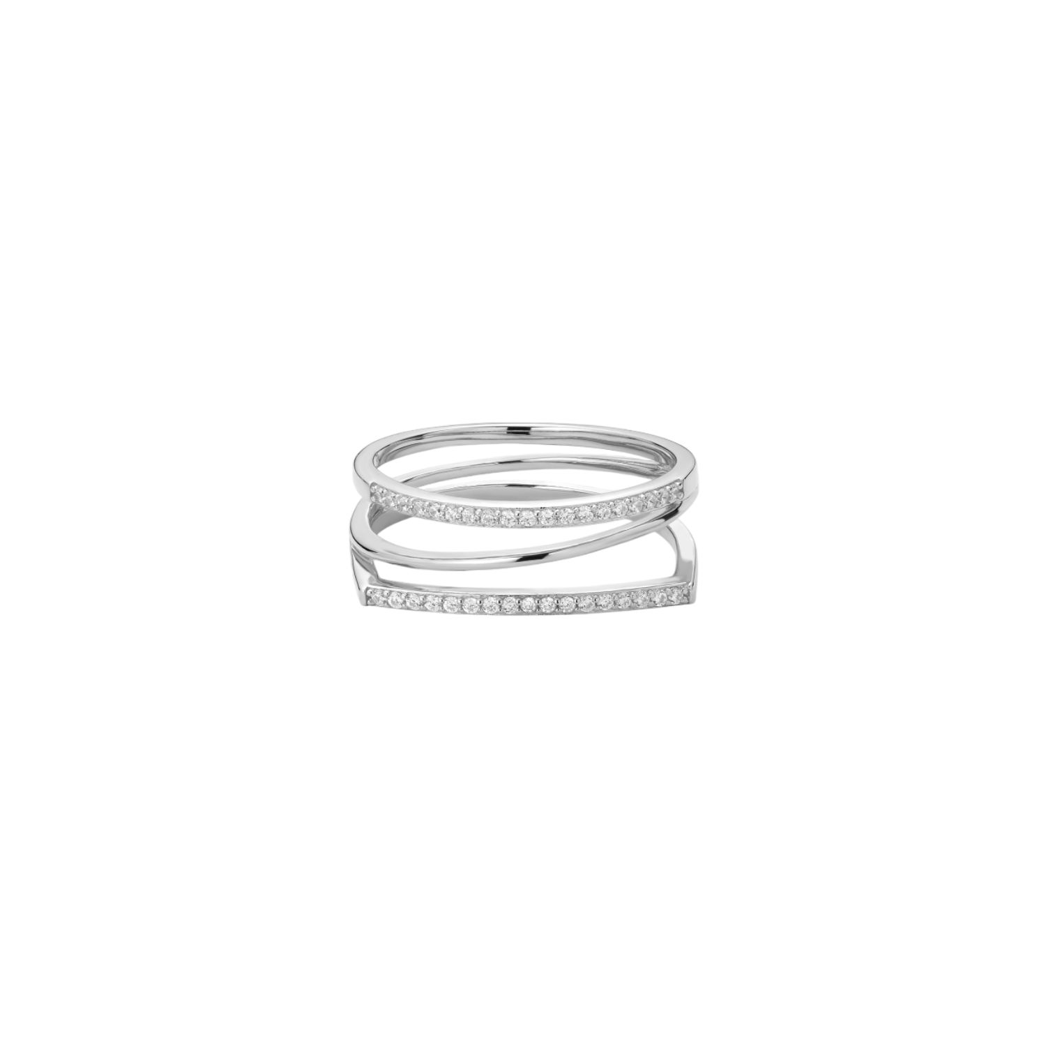Vanchi Women's Nola Pavé Triple Band Ring In Silver In Silver