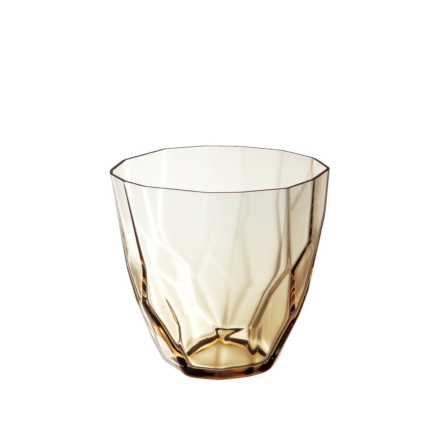 Ginette Faceted Old Fashioned Glass - Brown Sghr Sugahara