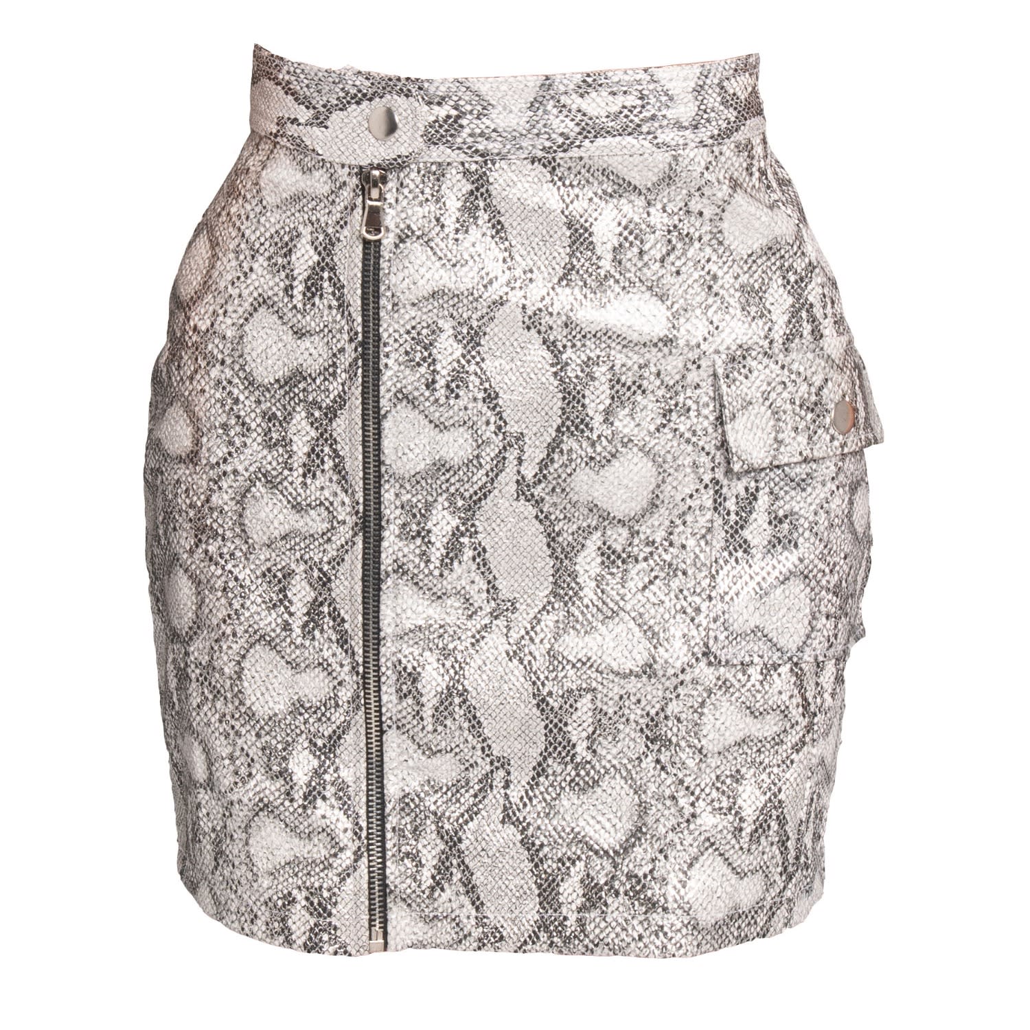 Ettie Women's Silver Faux Snake Skin Skirt Snake In Silver