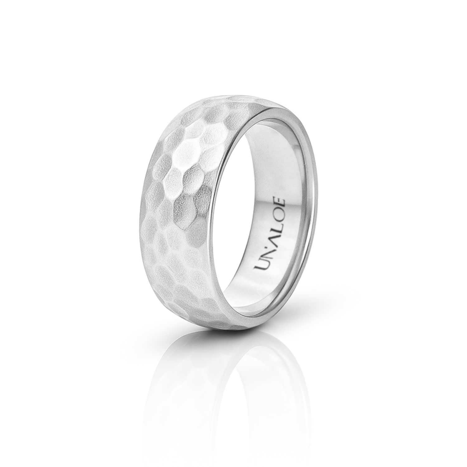 Unaloe Hammered Domed Silver Band For Women – Timeless And Stylish In Silver