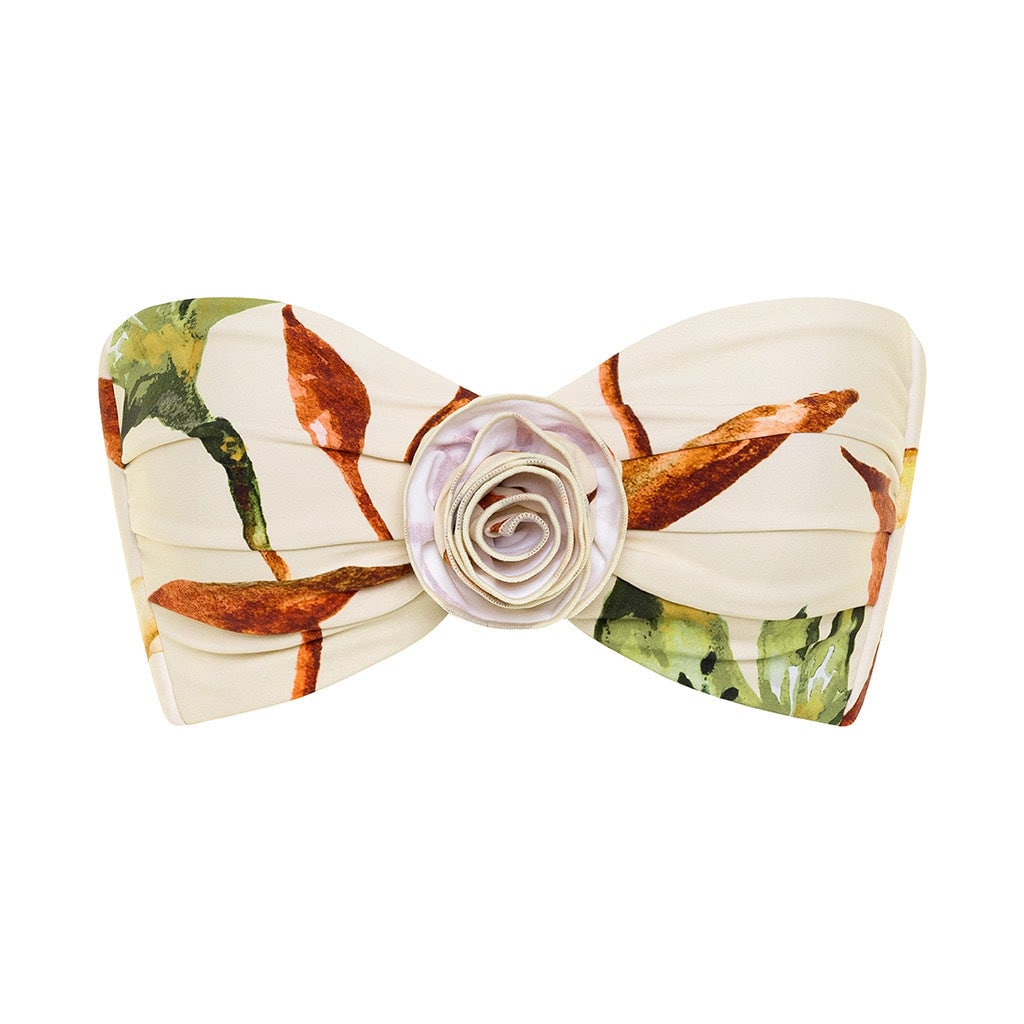 Montce Rooted Floral Rosa Bandeau Bikini Top In Multi