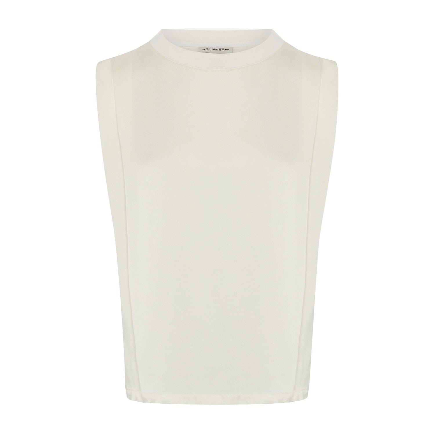 The Summer Edit Women's White Dani Sandwashed Silk T-shirt - Ivory In White