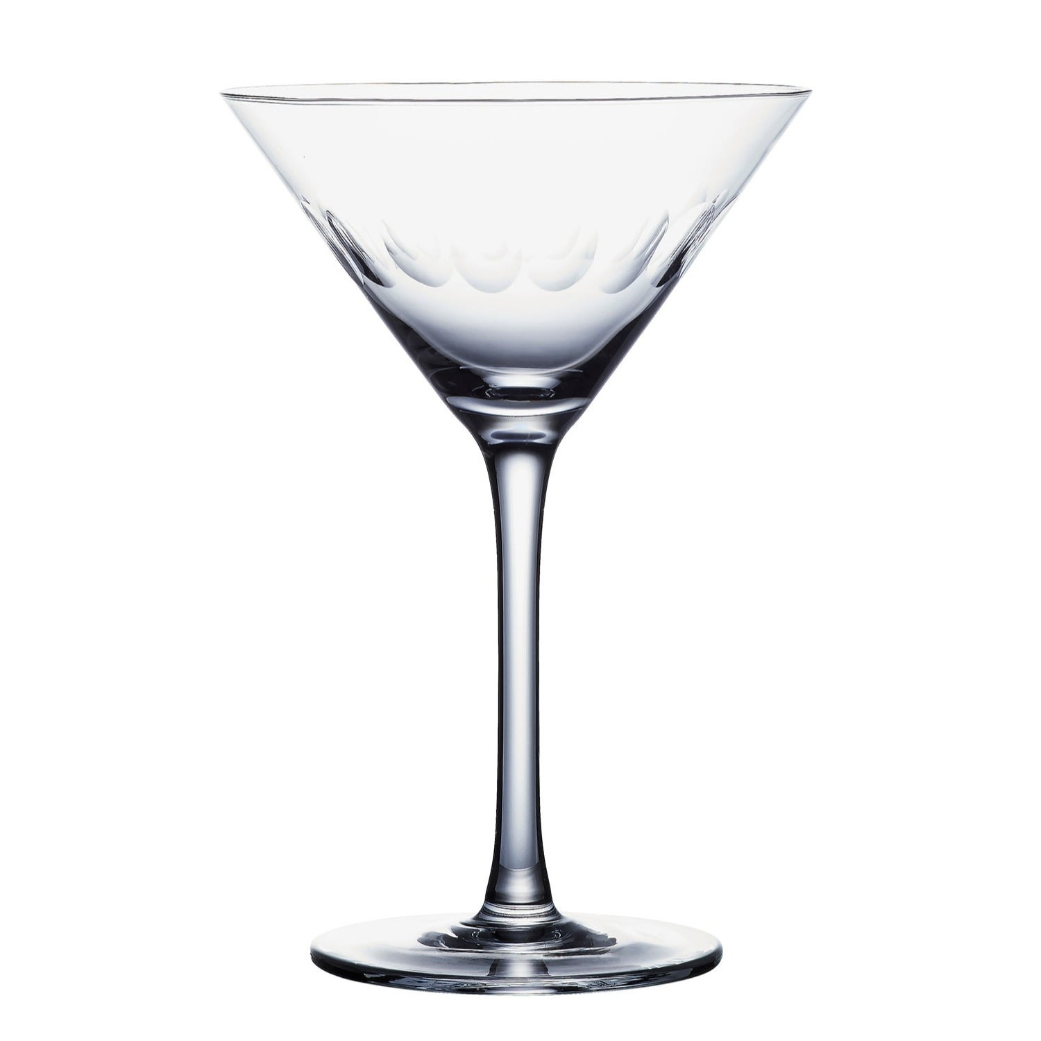 A Pair Of Crystal Martini Glasses With Lens Design The Vintage List