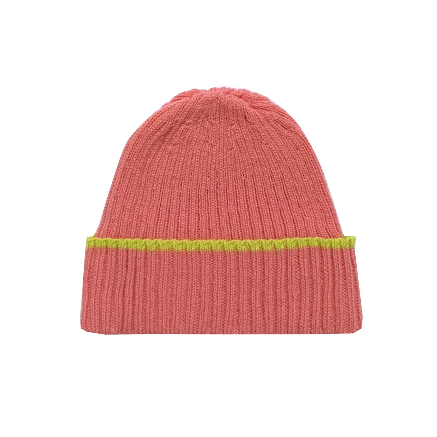 Ingmarson Women's Ribbed Wool & Cashmere Beanie Pink & Yellow In Pink
