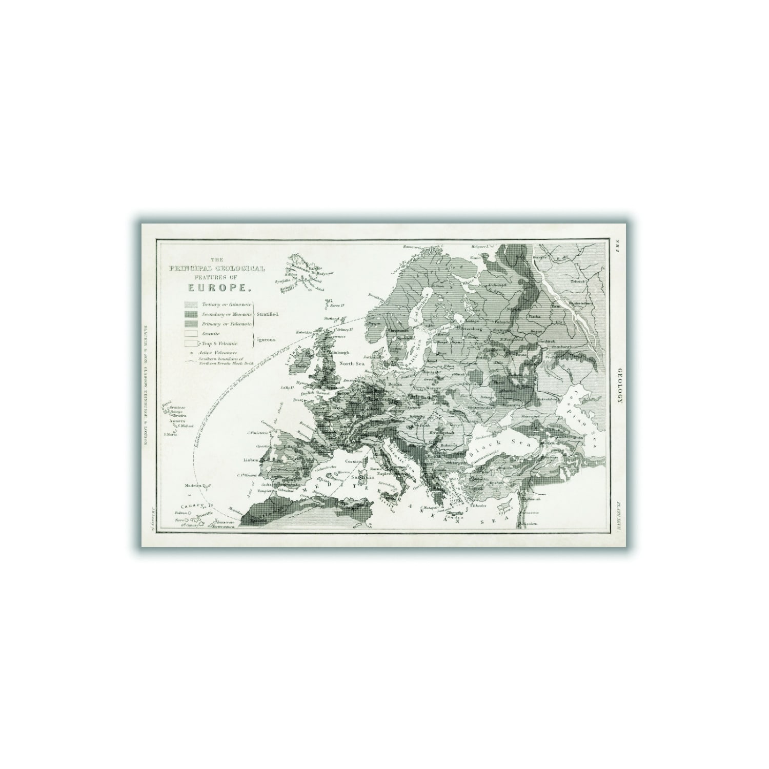 Grey Geological Map Of Europe Small Stanley Print House