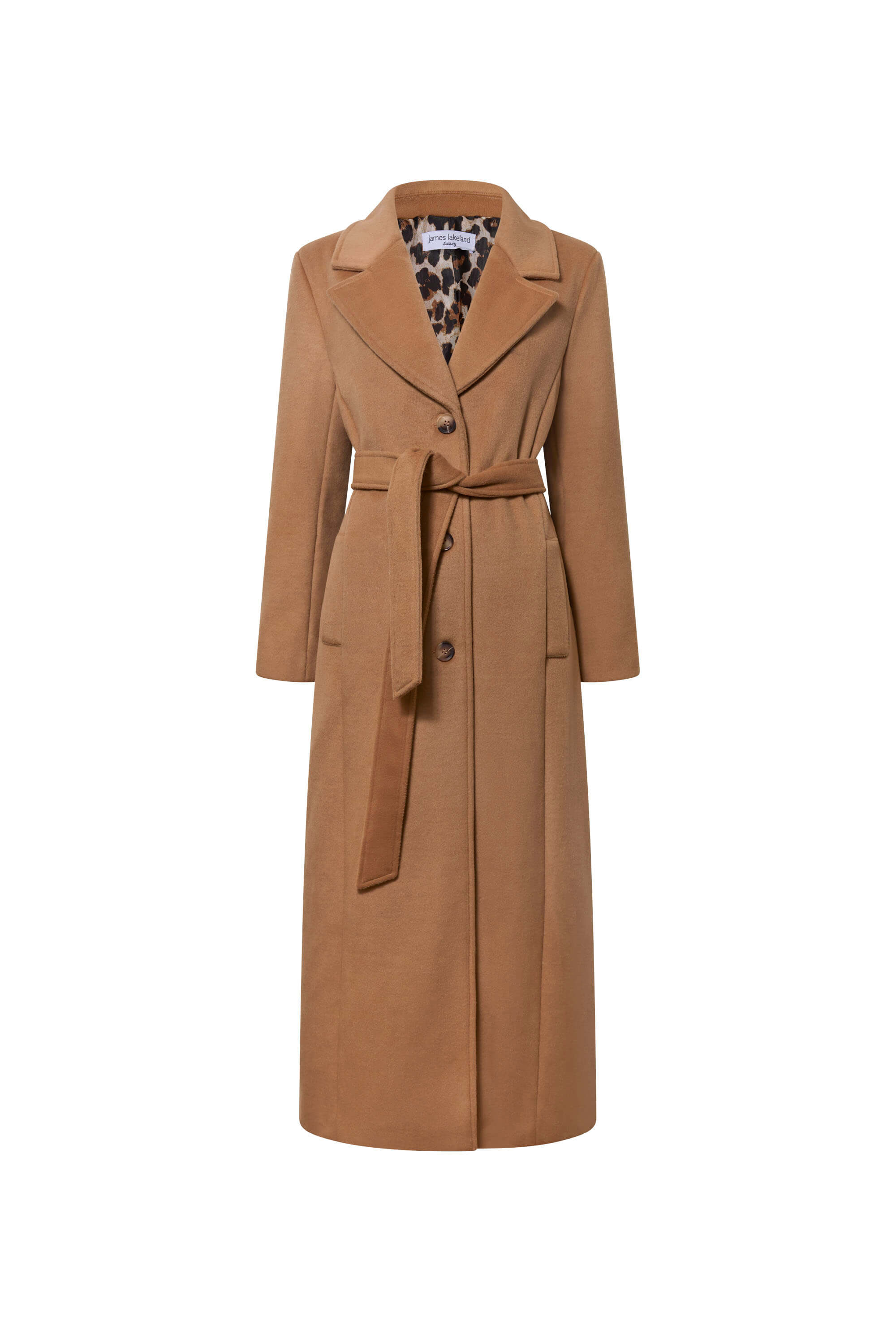 James Lakeland Women's Neutrals Long Camel Classic Coat In Brown
