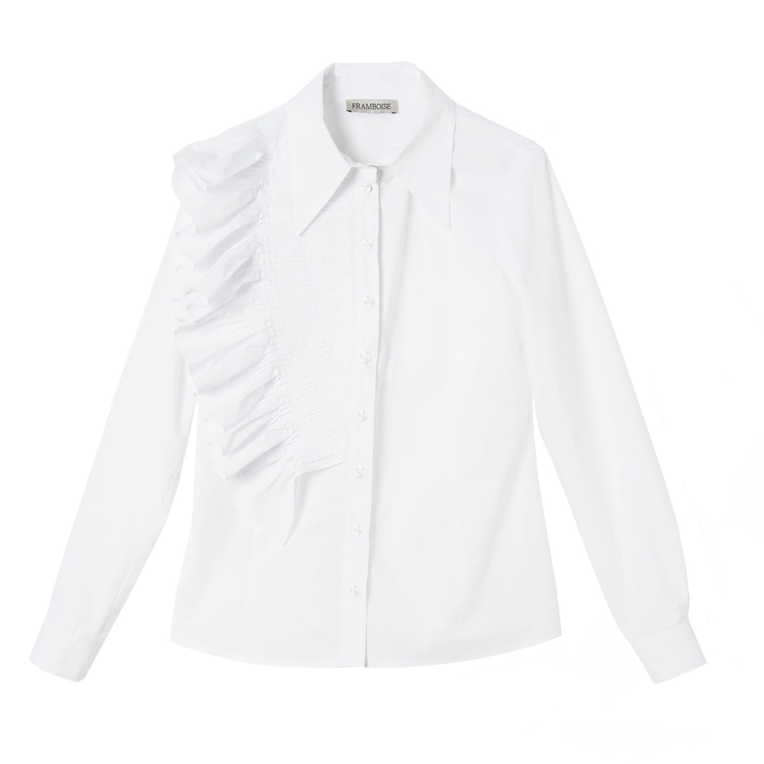Women’s Lotus White Cotton Shirt Extra Small Framboise