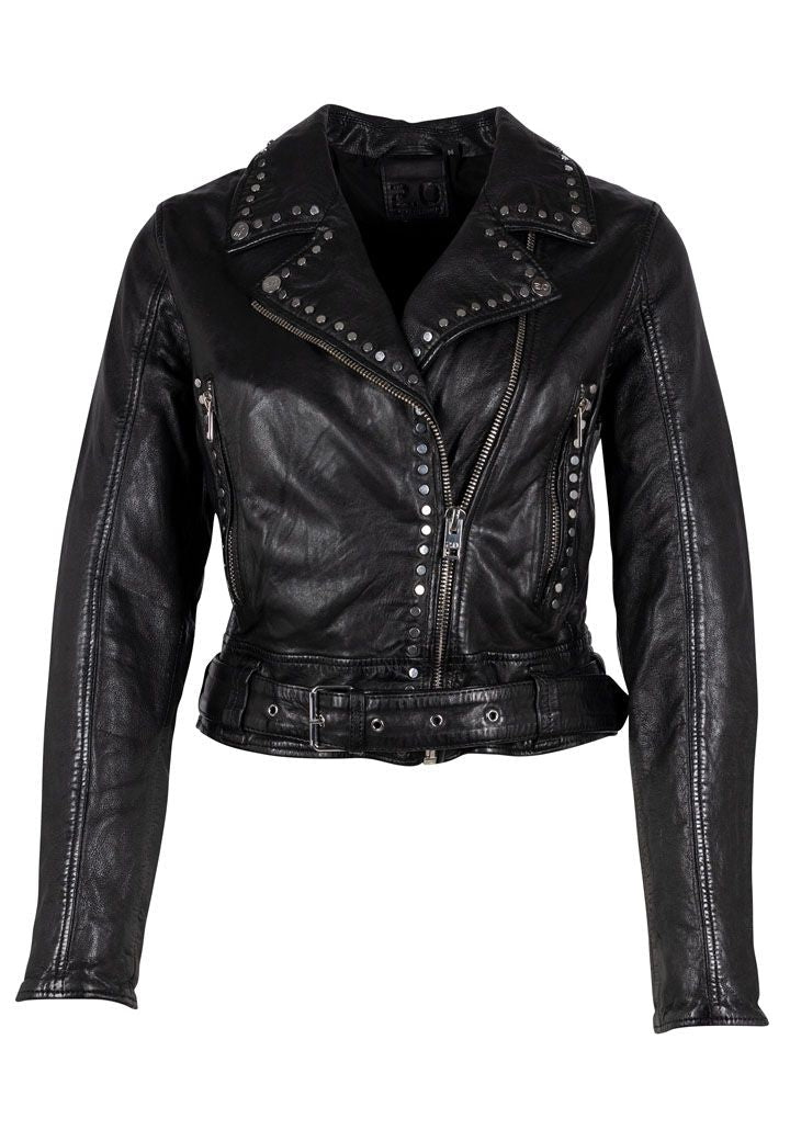 Mauritius Maryn Leather Jacket In Black In Black