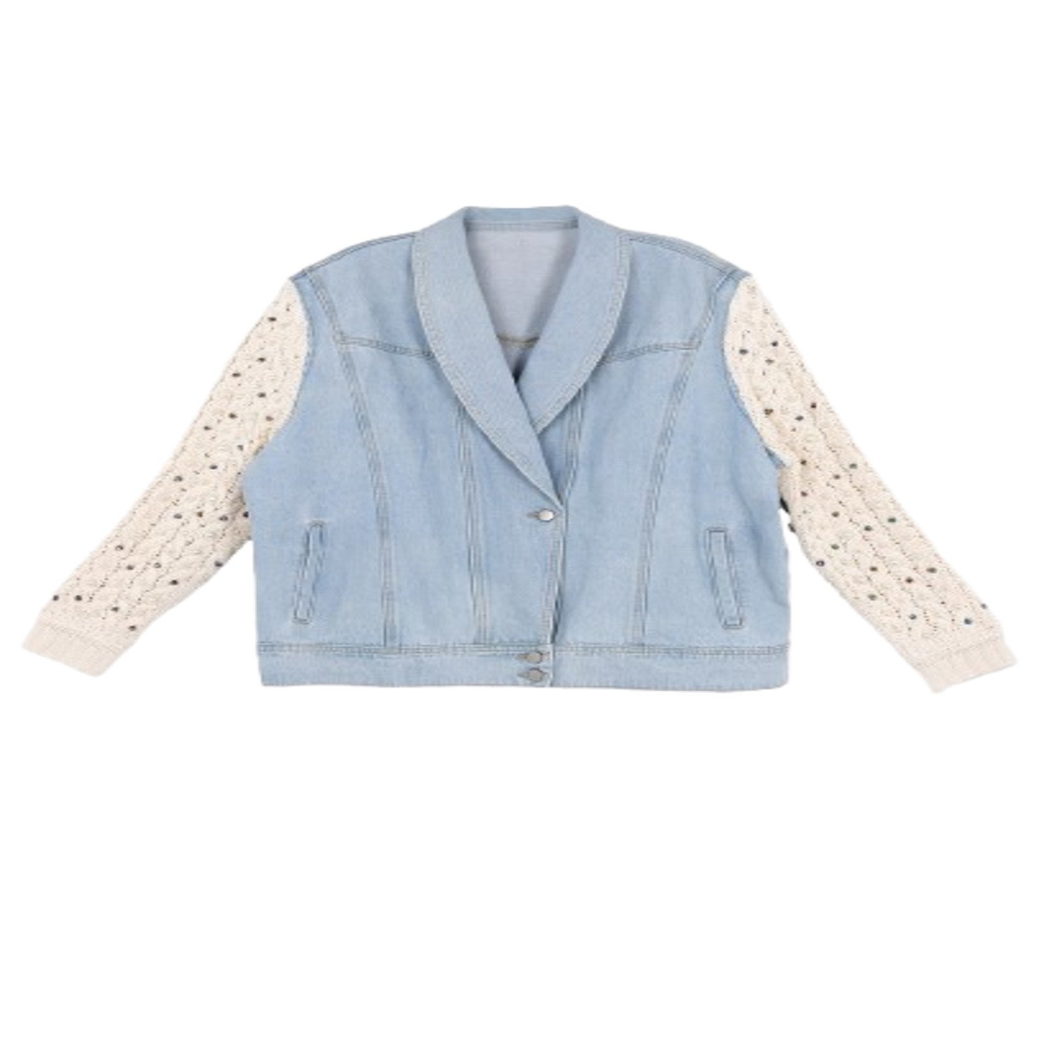 Saachi Women's Blue Pearl Knit Denim Jacket In Blue