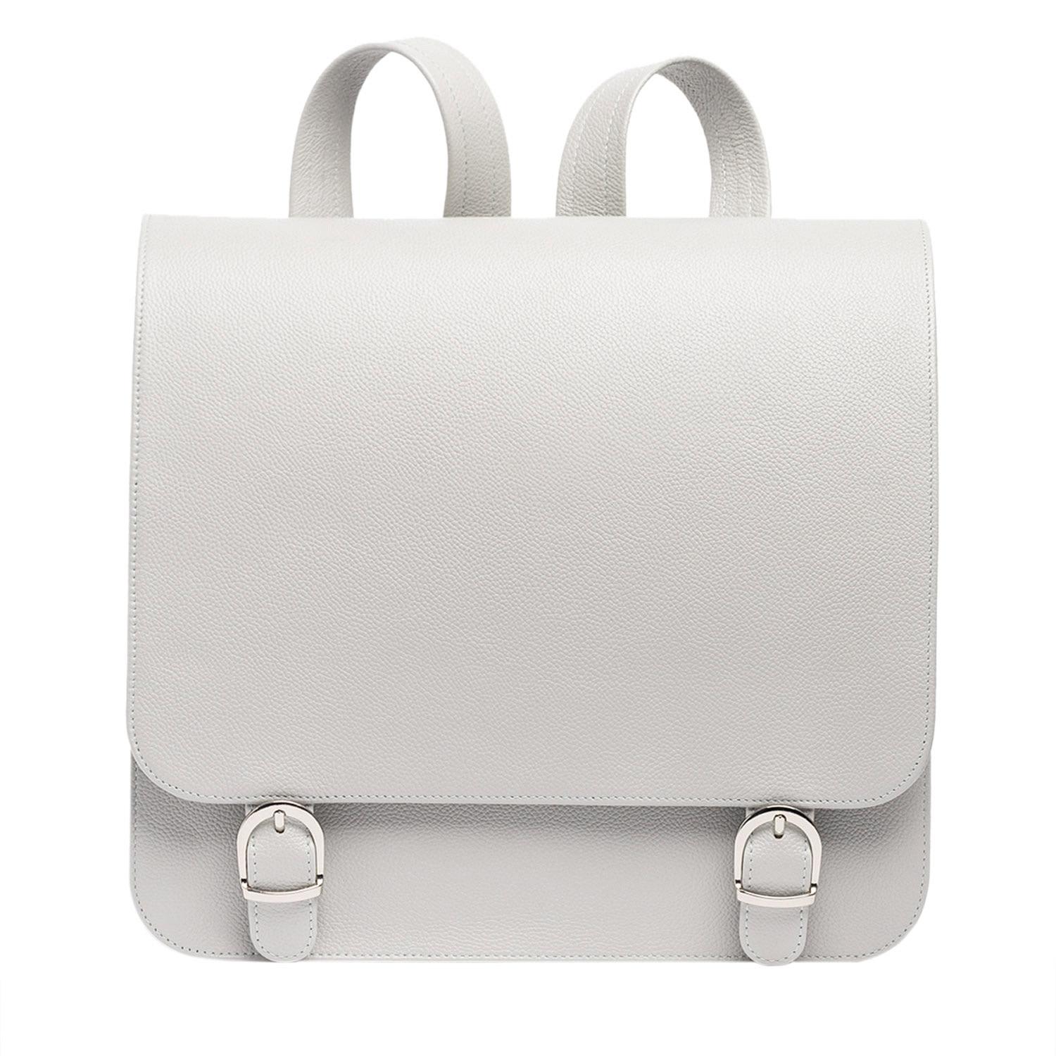Laura Olaru Women's Square Light Grey Leather Backpack In Grey
