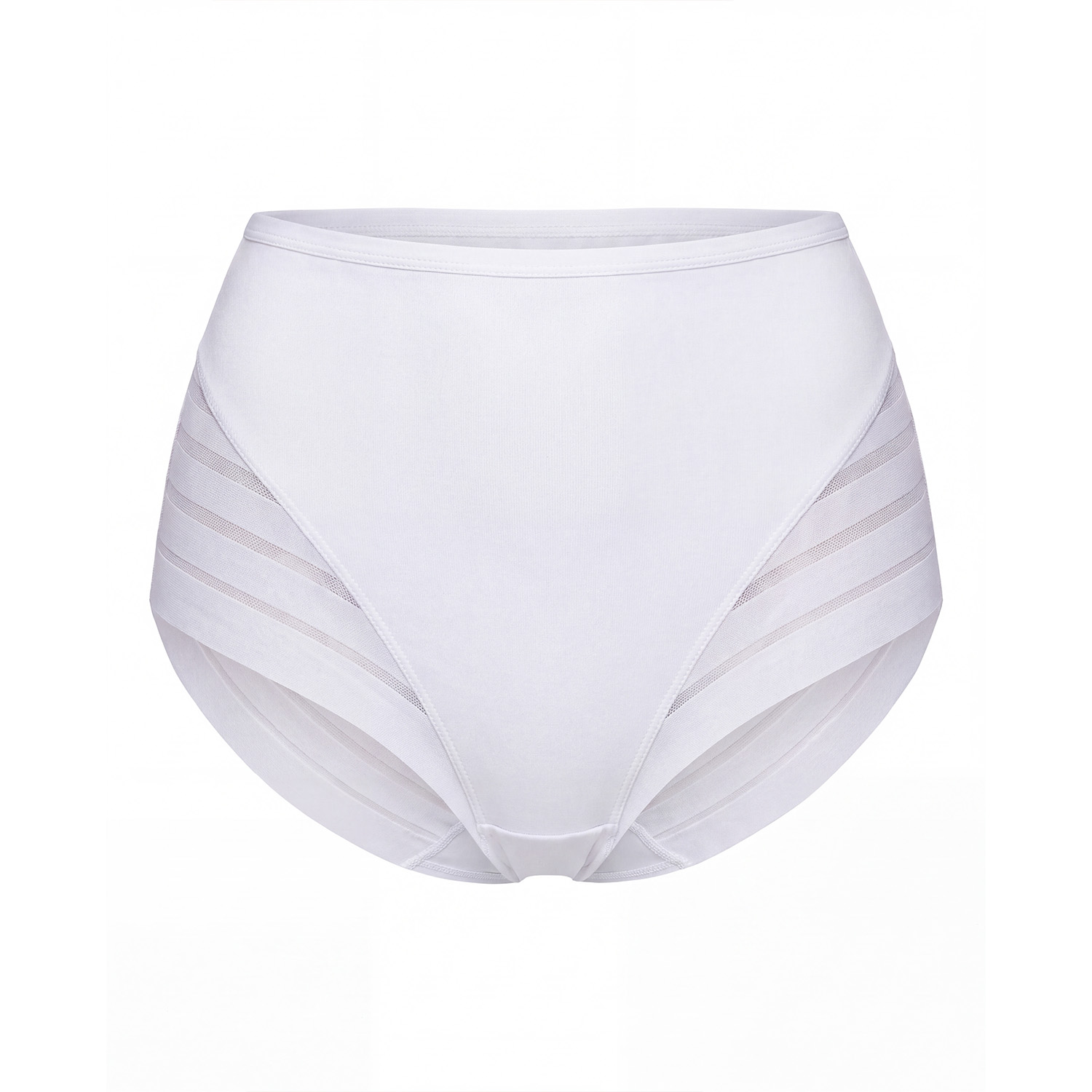 Leonisa Women's Stripe Undetectable Lace Classic Shaper Panty - White