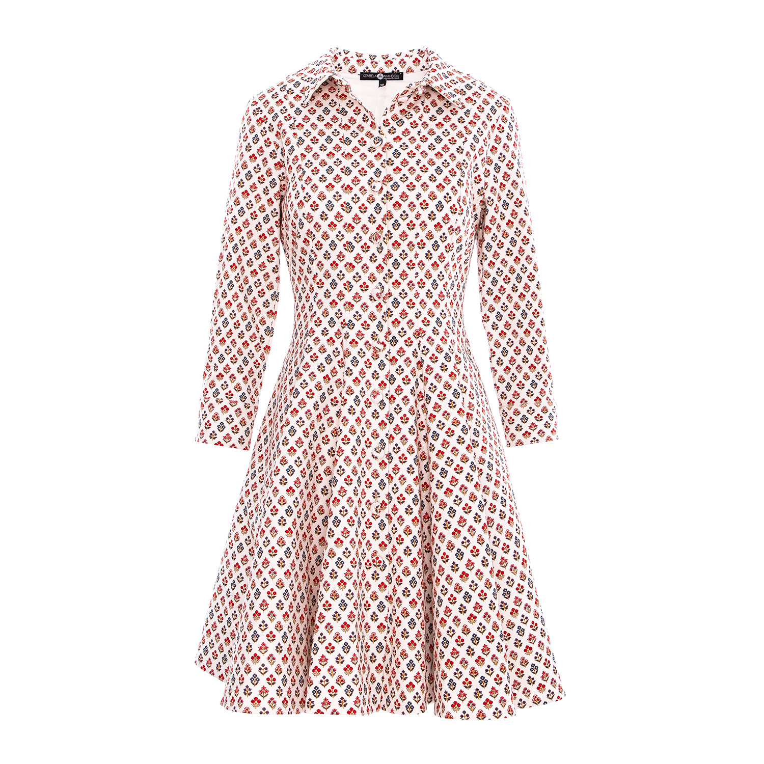Izabela Mandoiu Women's Mini Denim Dress With Geometric Floral Print