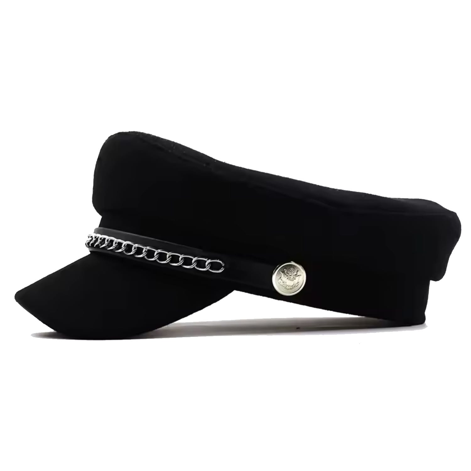 Chain-Trim Baker Boy Cap in Deep Wine by RB Pierced Baker Boy Cap • Ruslan Baginskiy Hats & Accessories  main image 2