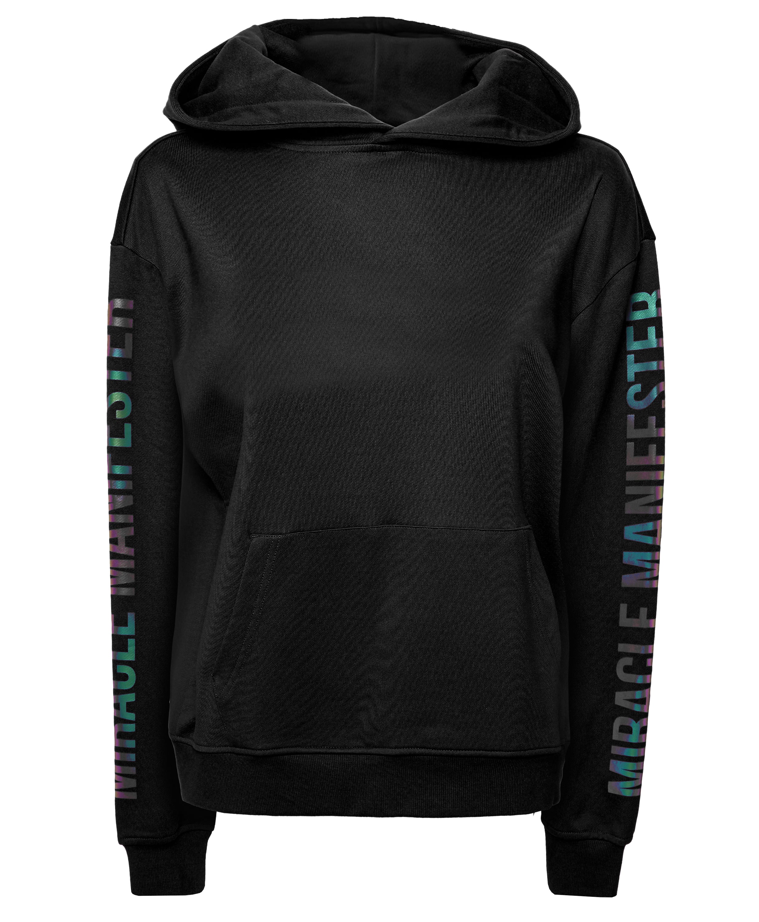 Women’s Money Tree Reflective Design Hoodie - Black Small Miracles Manifester