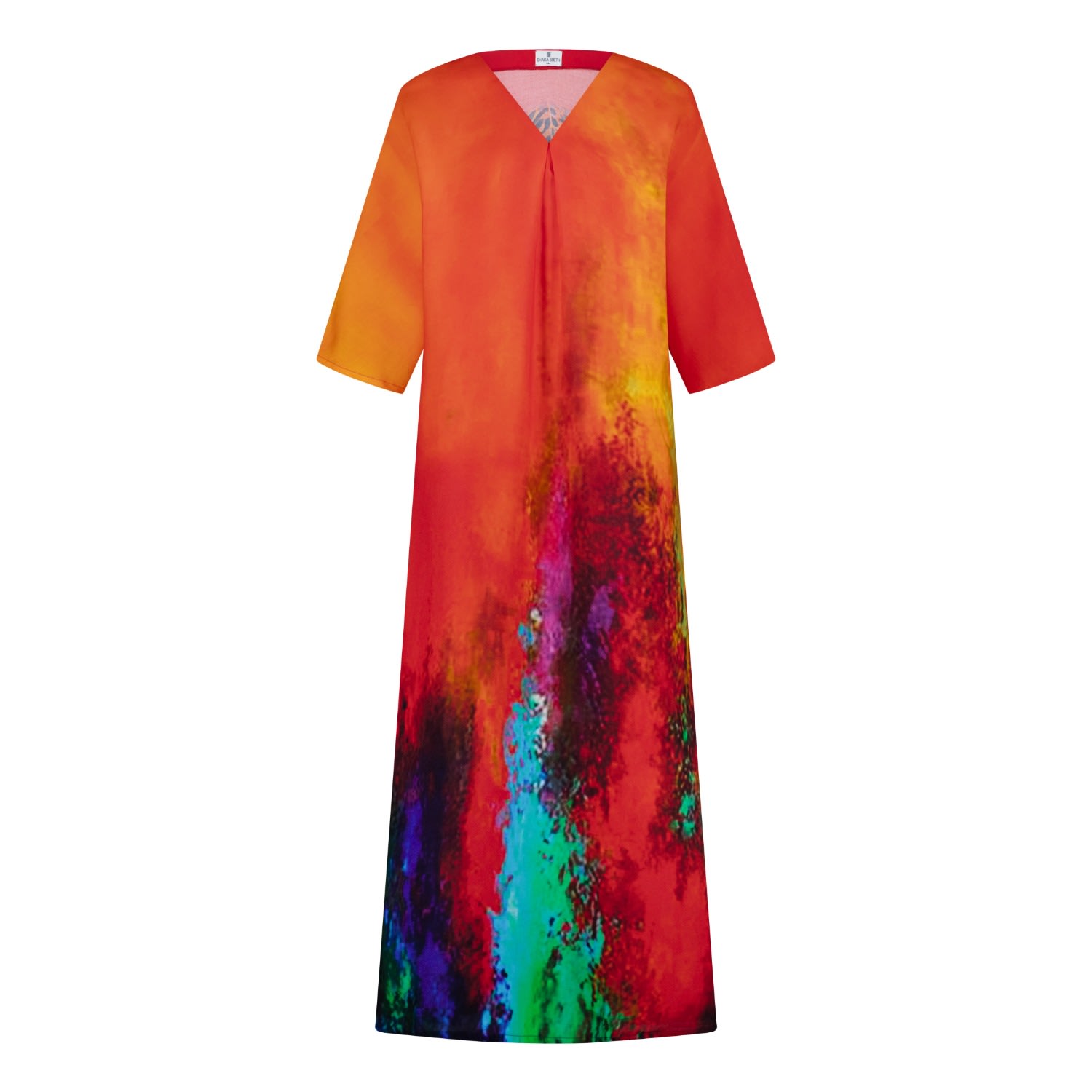 Dhara Sheth Dubai Women's Roar Tiger Animal Print Abstract Multicolour Kaftan Made With Natural Fabric