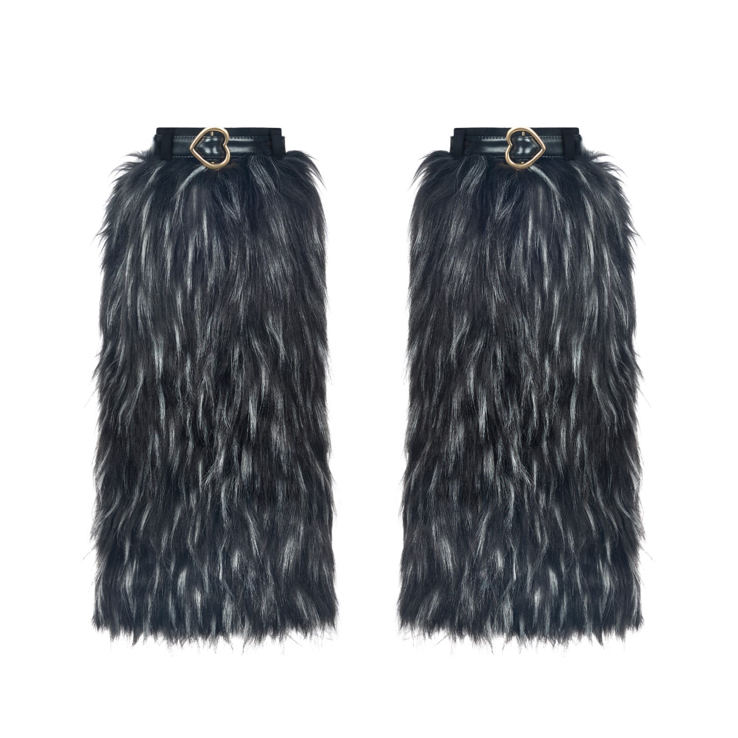 Lara Ari Black Midnight Furry Leg Warmers In Black
