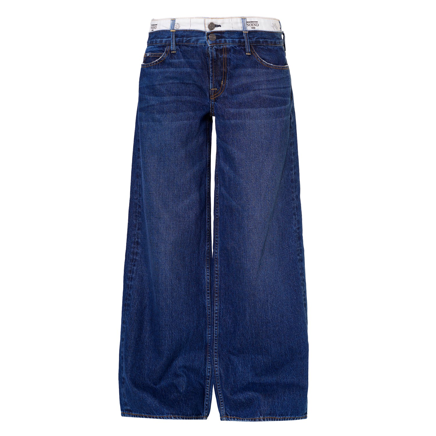 Noend Denim Heather Double Waist Baggy In Blue