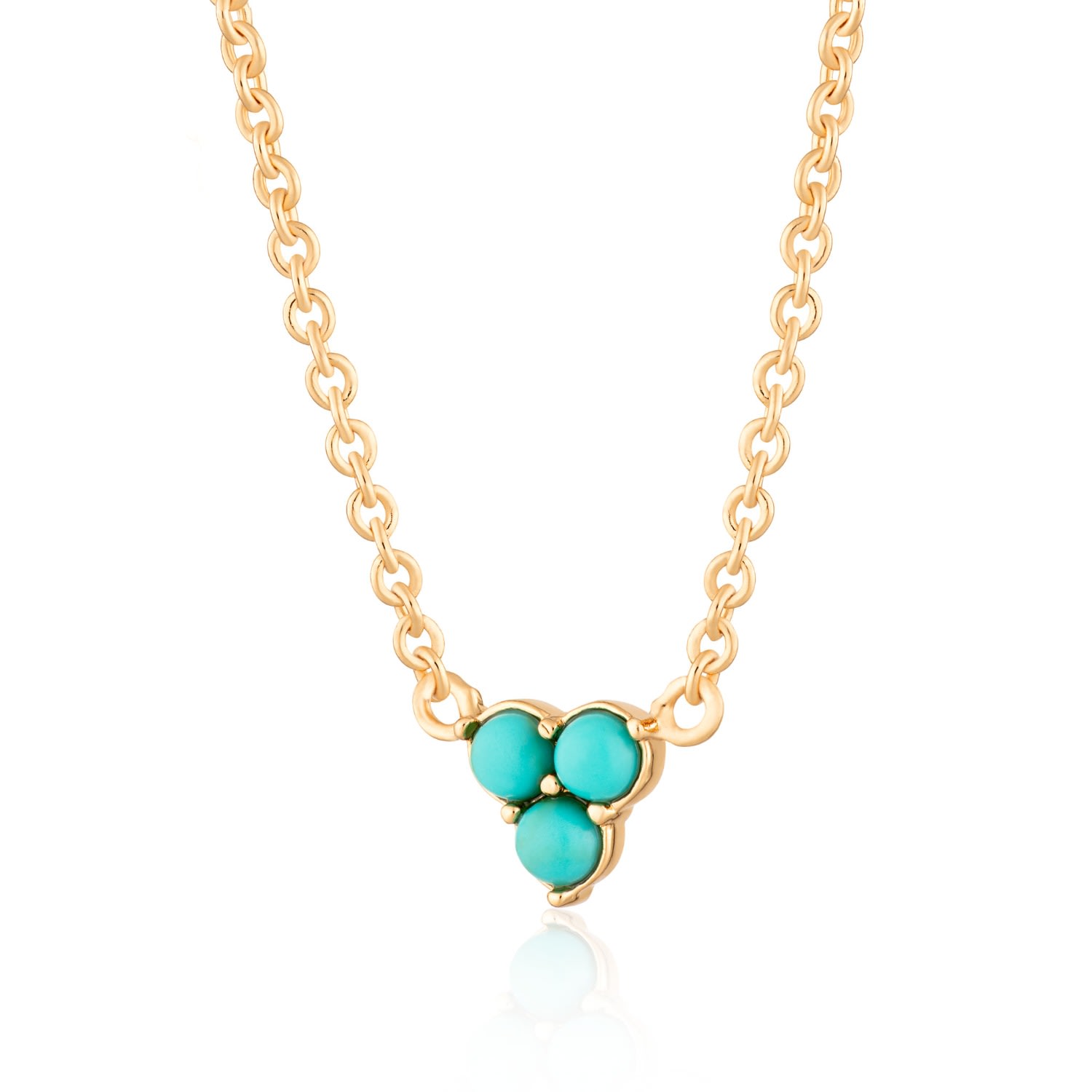 Scream Pretty Women's Gold Turquoise Trinity Necklace With Slider Clasp In Brown