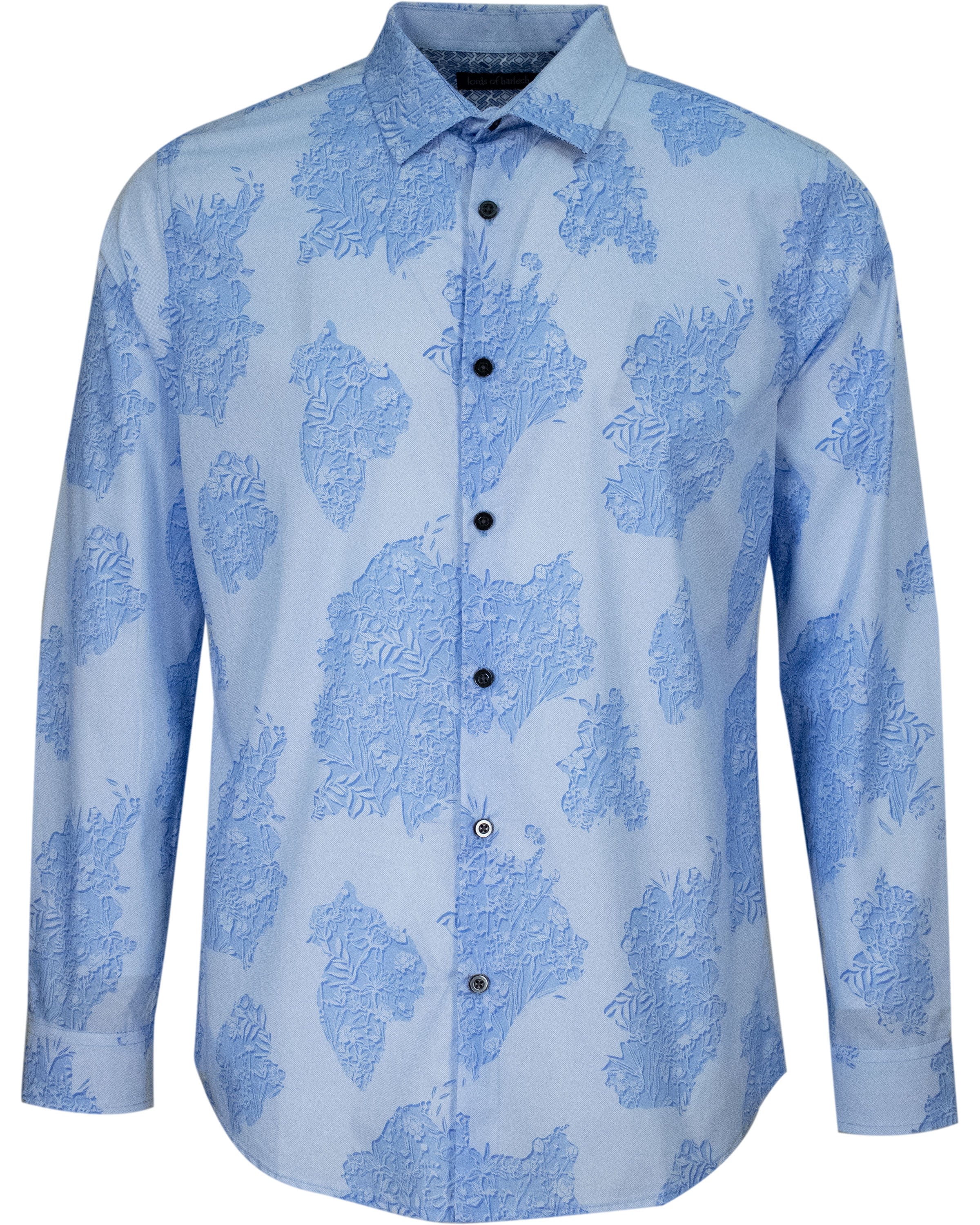 Shop Lords Of Harlech Men's Nigel Cutout Oxford Shirt - Blue