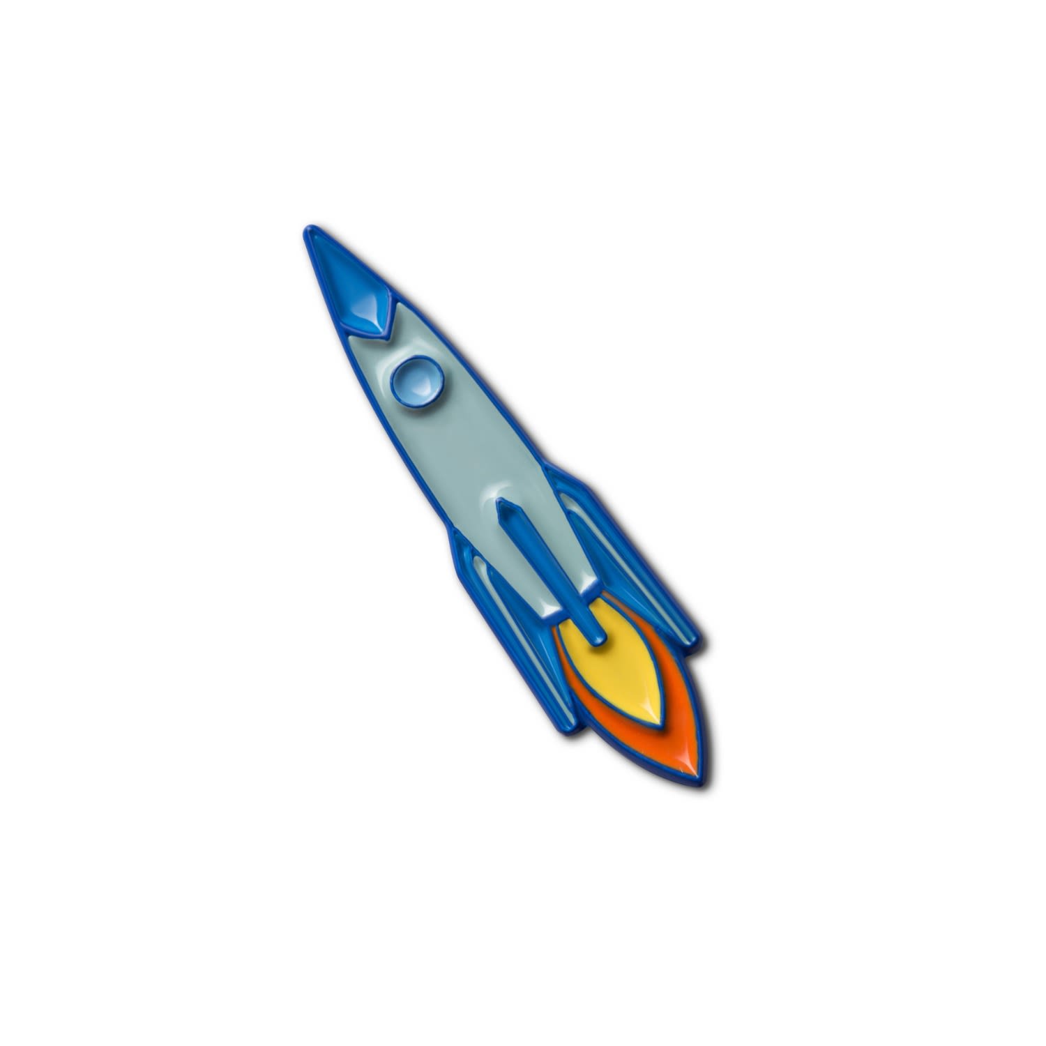 Women’s Blue Enamel Pin Space Rocket Make Heads Turn