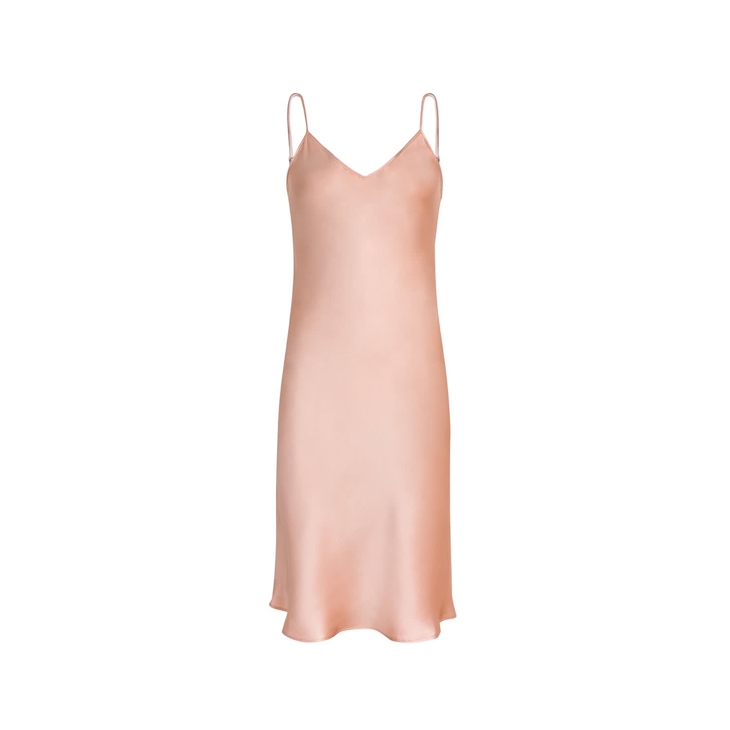 pink silk slip dress