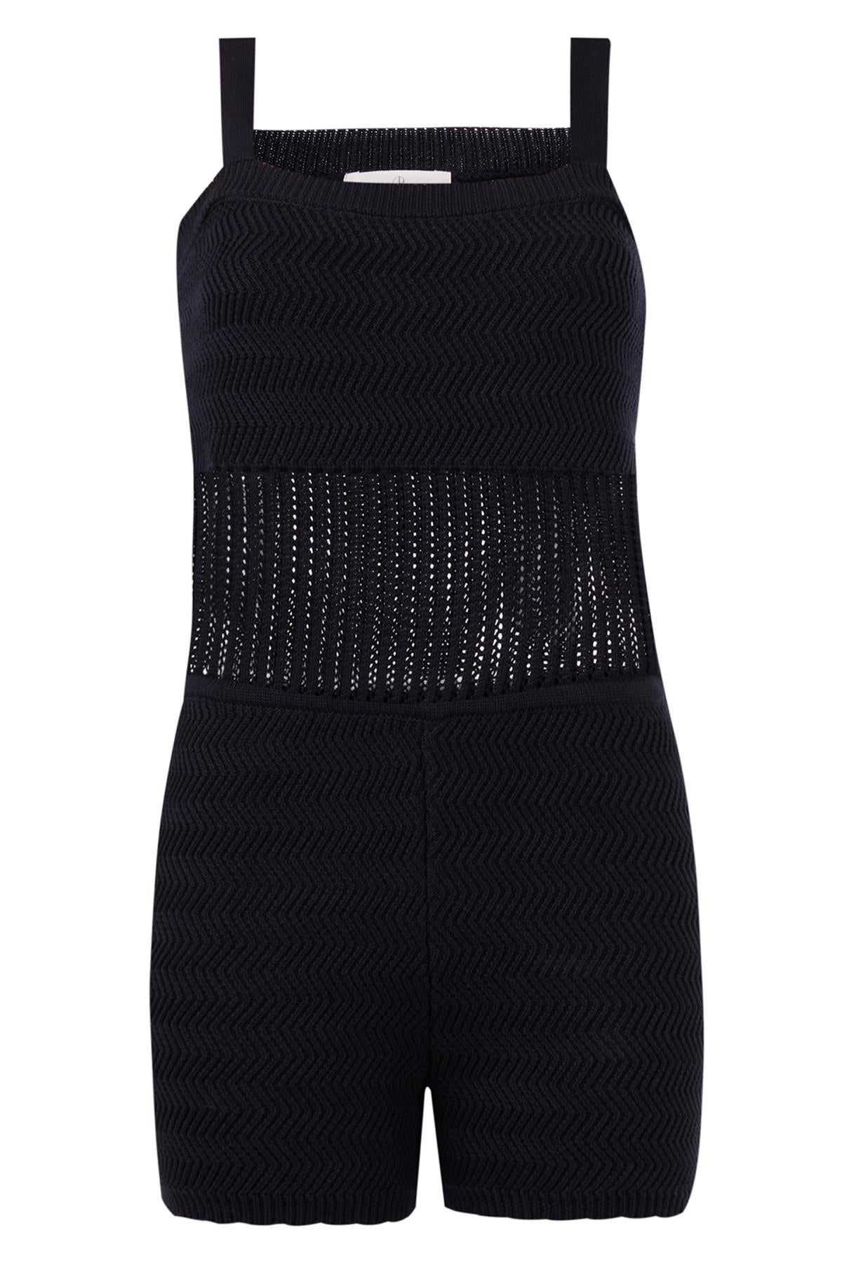 Peraluna Women's Iris Openwork Body Harringborn Knit In Black In Black